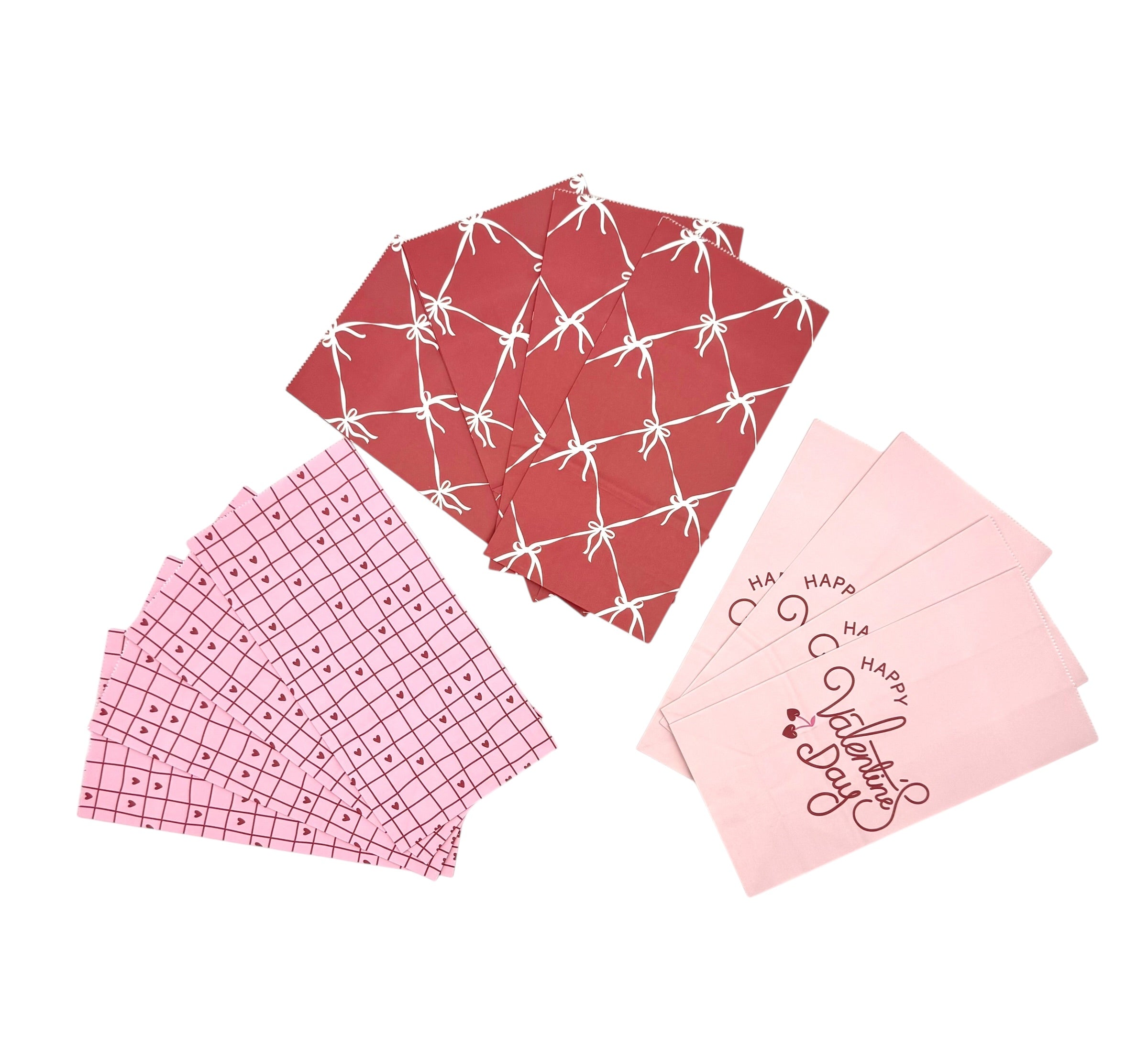 Favor Sack Bags, Bow, Heart & Valentine Set - Pack of 72 Bags