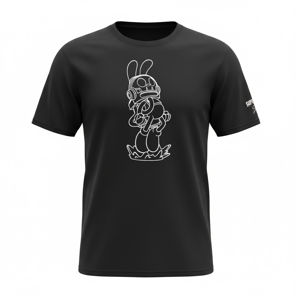 Short Sleeve Black Superplastic T-Shirt, Robot Graphic