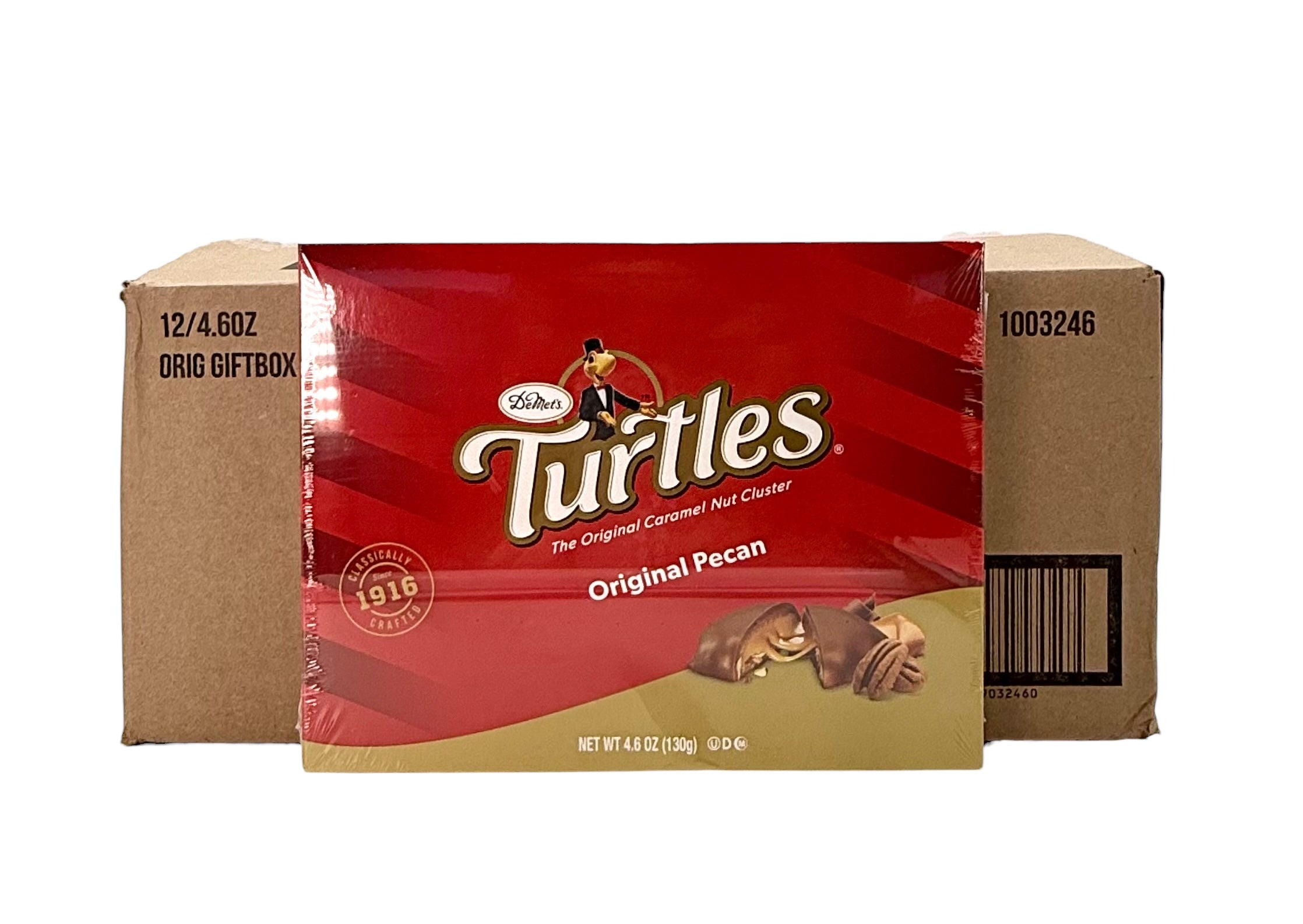 Turtles, Original Pecan Caramel Nut Cluster - 4.6 oz Package, Case of 12