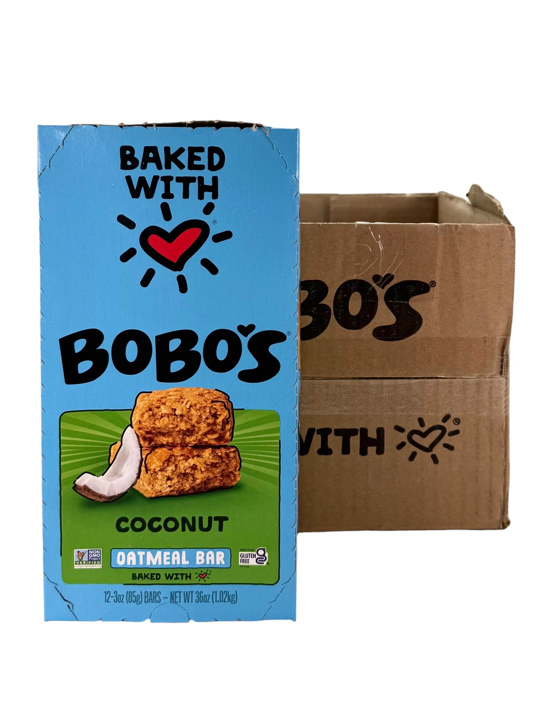 Bobo's Oatmeal Bars, Coconut -3 oz. Bars, Case of 48 Bars