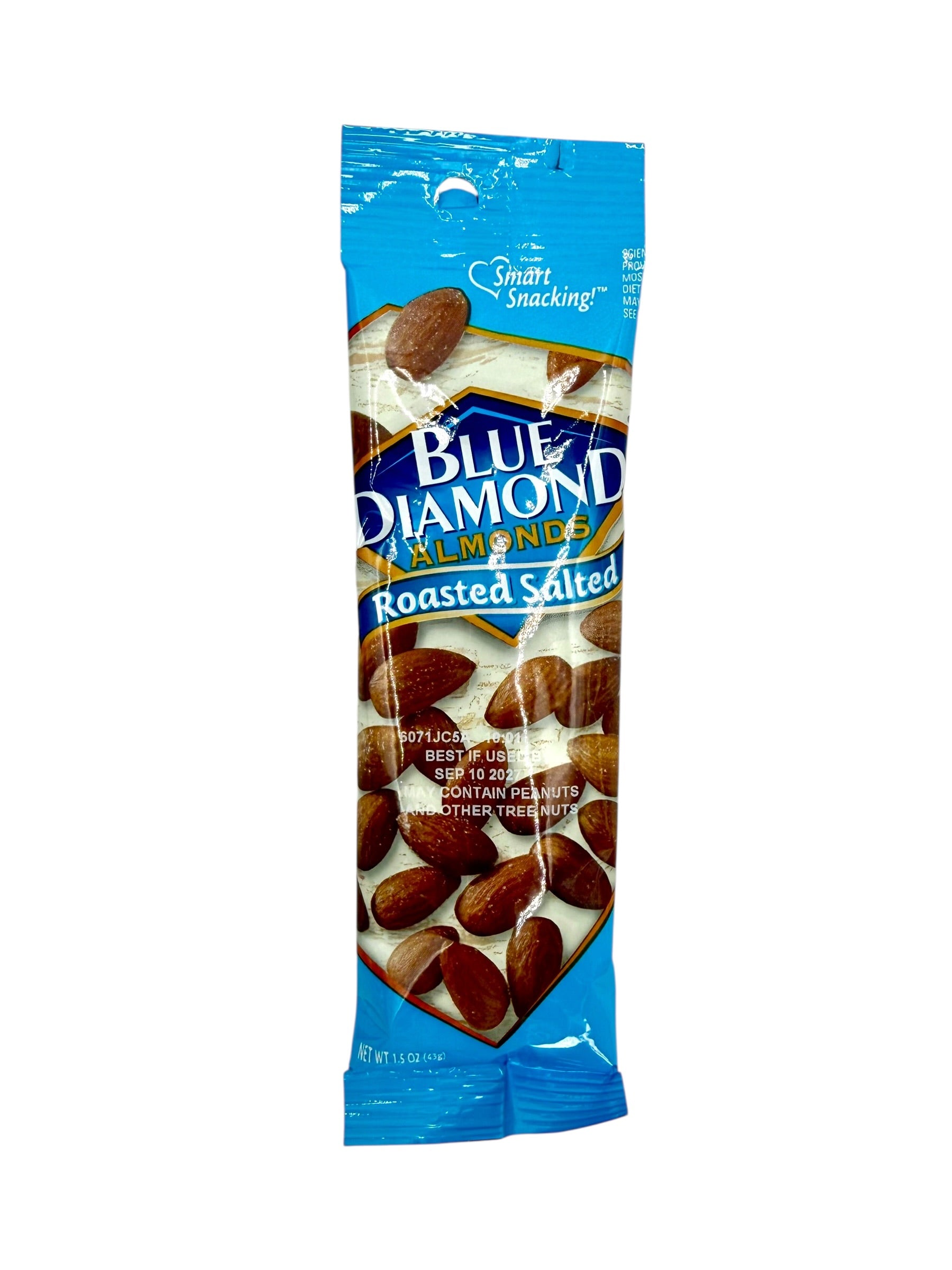 Blue Diamond Almonds, Roasted Salted - 1.5 oz. Tube, Case of 12 Tubes