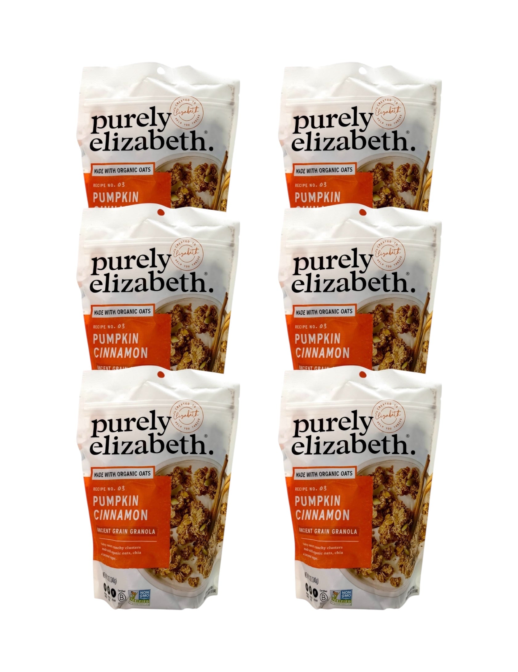 Pumpkin Cinnamon Ancient Grain Granola,  Purely Elizabeth - 12 oz. Bag, Case of 6 Bags