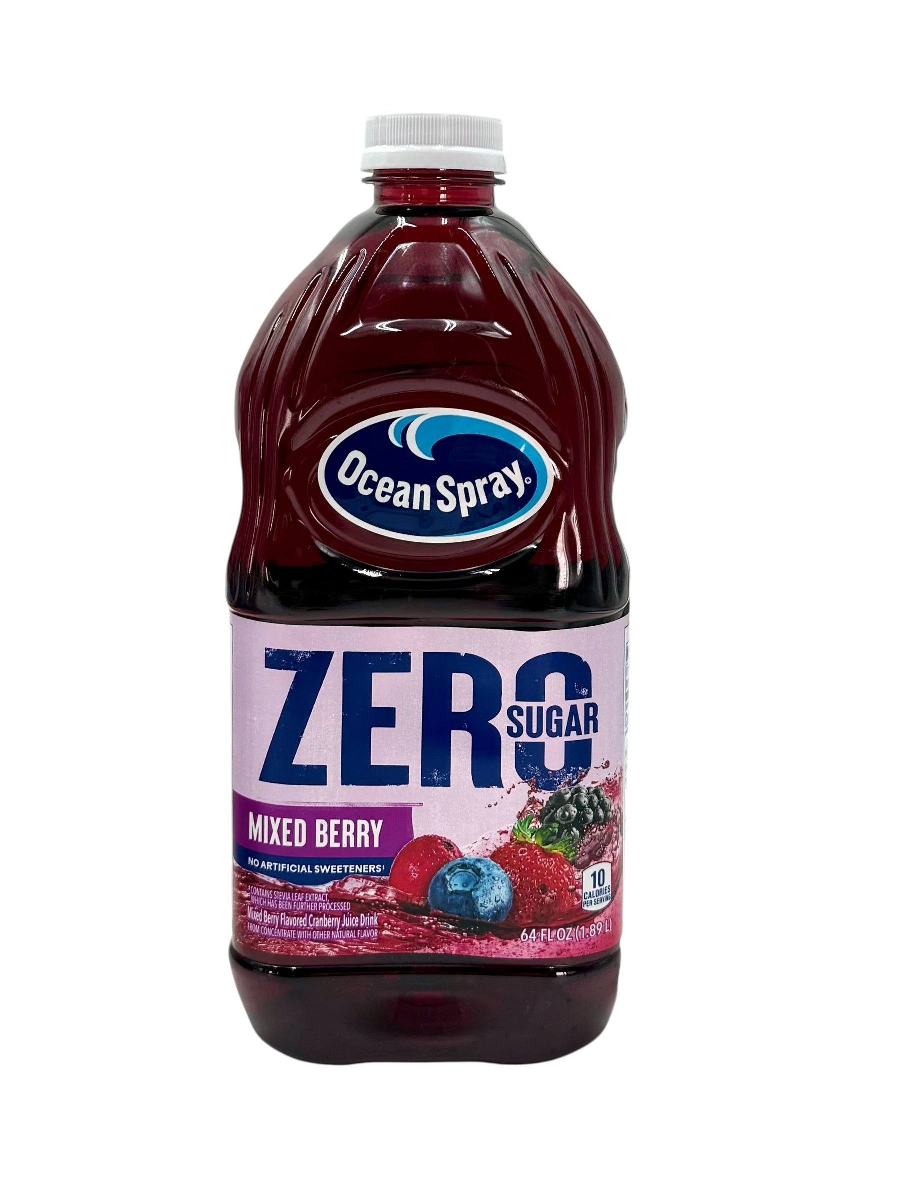Ocean Spray Zero Sugar Mixed Berry Flavored Cranberry Juice Drink - 64 oz. Bottle, Case of 8 Bottles