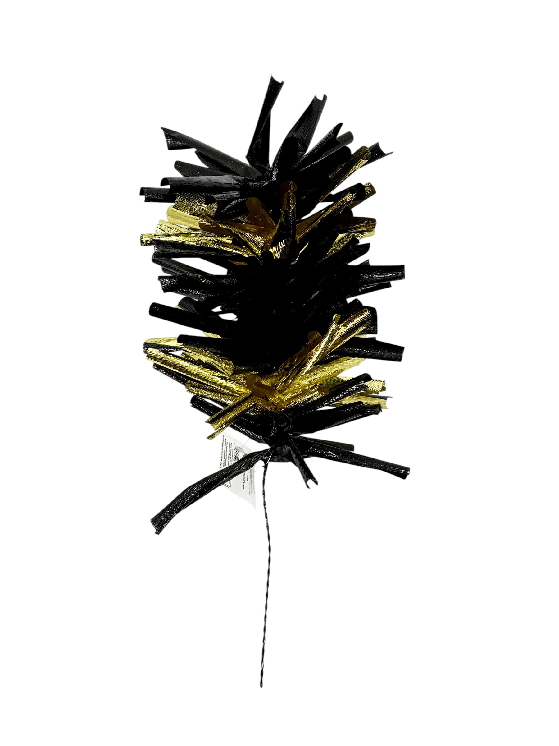 Tinsel Pick Decoration, Black & Gold