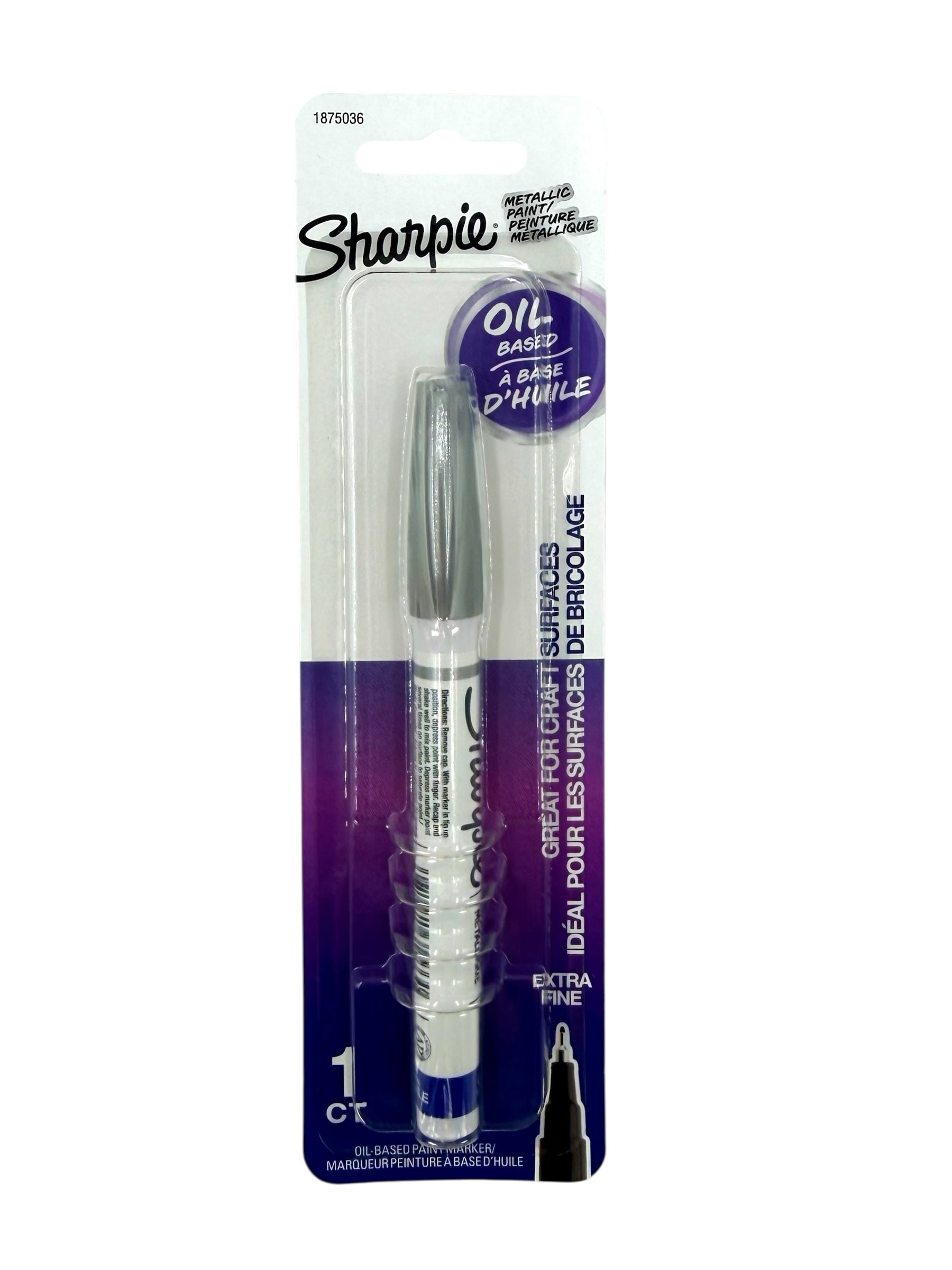 Sharpie Extra Fine Point Oil-Based Paint Marker, Silver Metallic