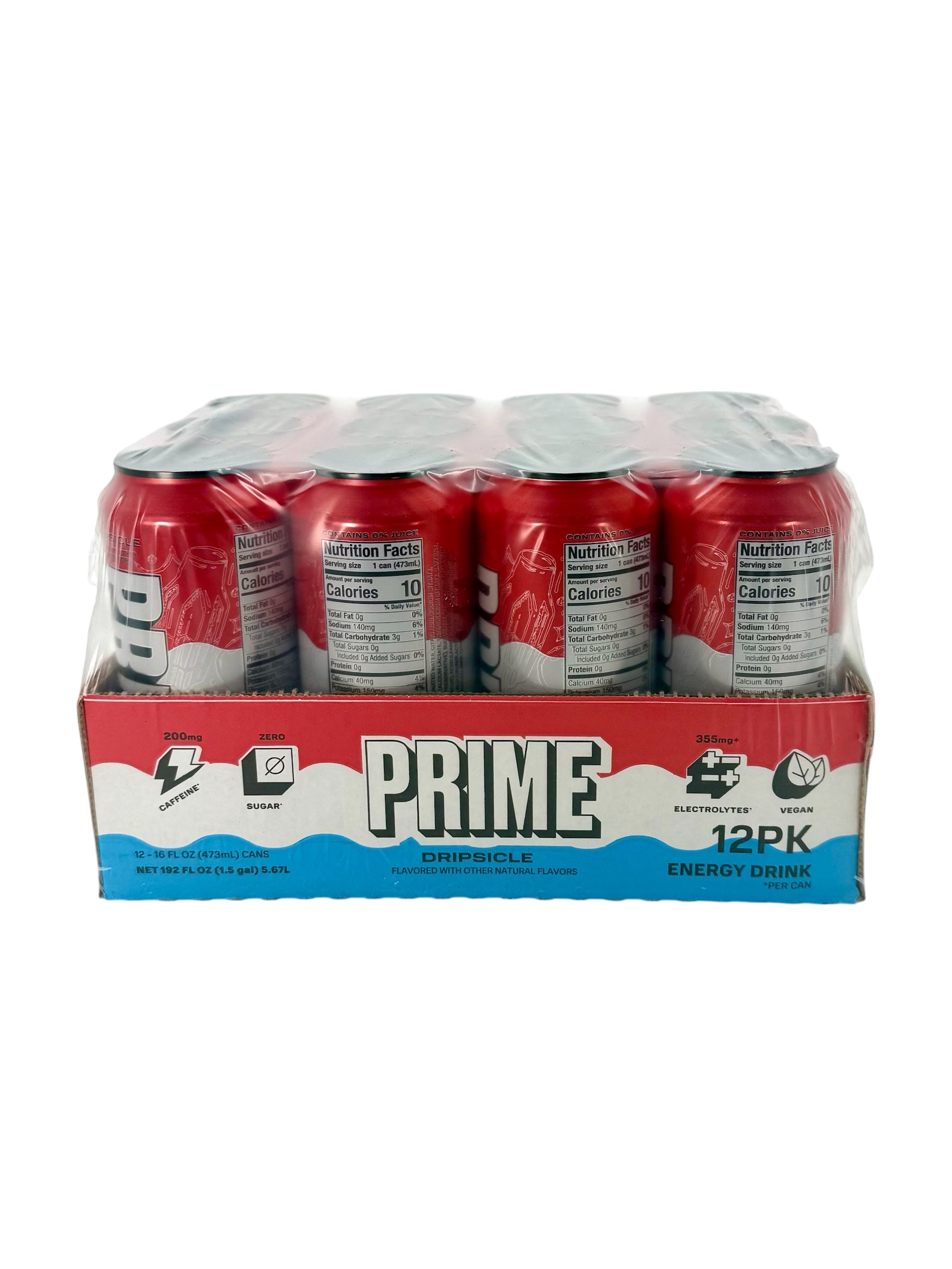 Prime Sugar Free Energy Drink, Various Flavors - 16 oz. Can, Case of 12 Cans