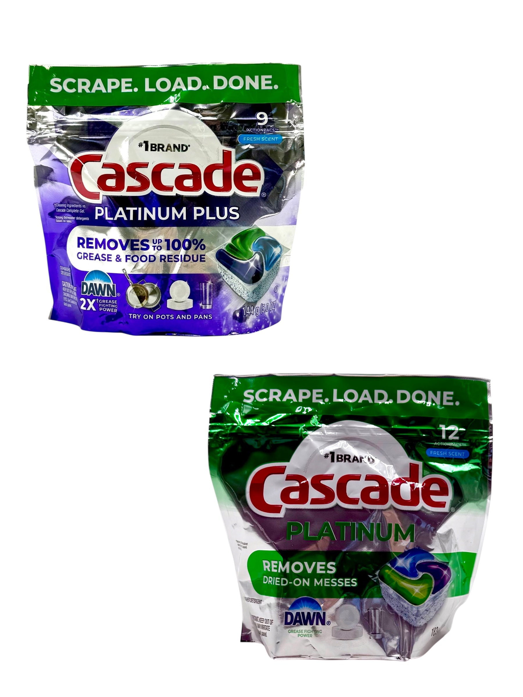 Cascade Dishwasher Detergent Pacs, 9 - 12 Count Package