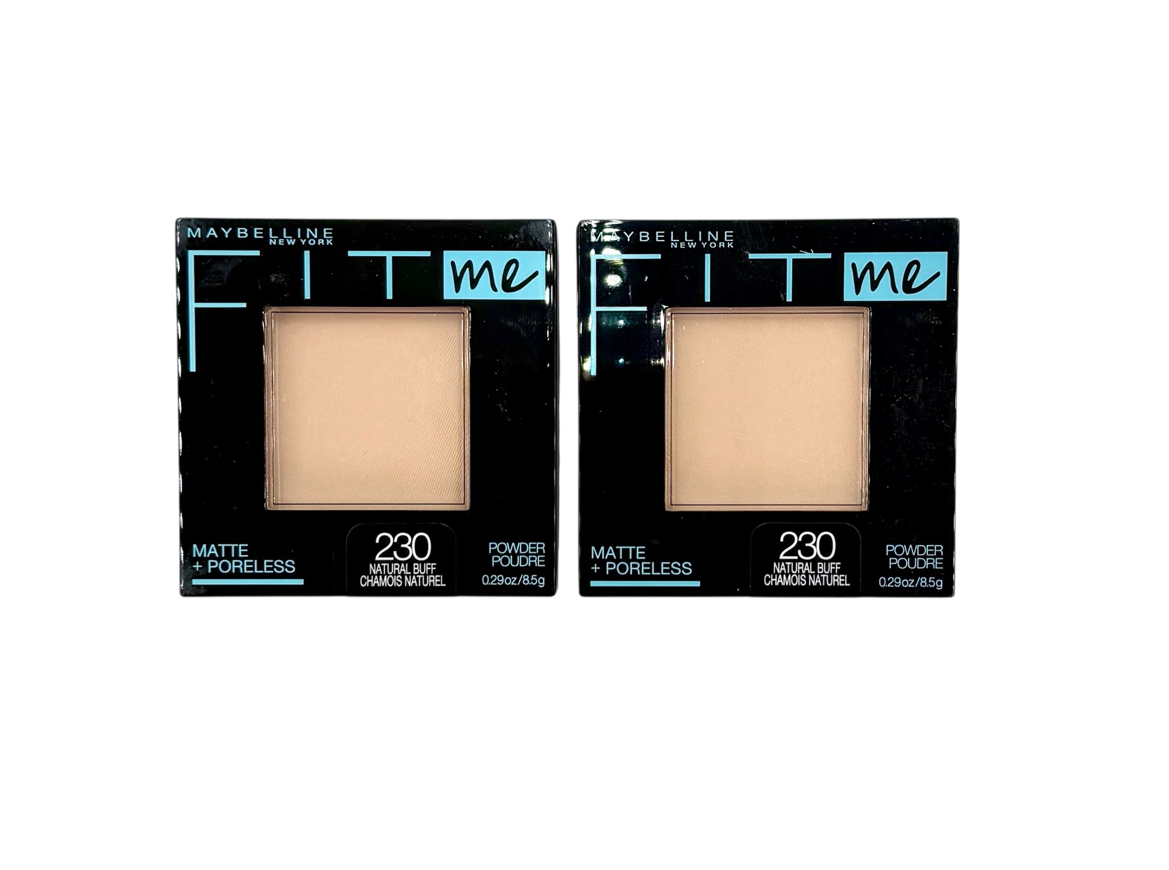 Maybelline Fit Me Matte & Poreless Powder, 0.29 oz. Compact, Pack of 2
