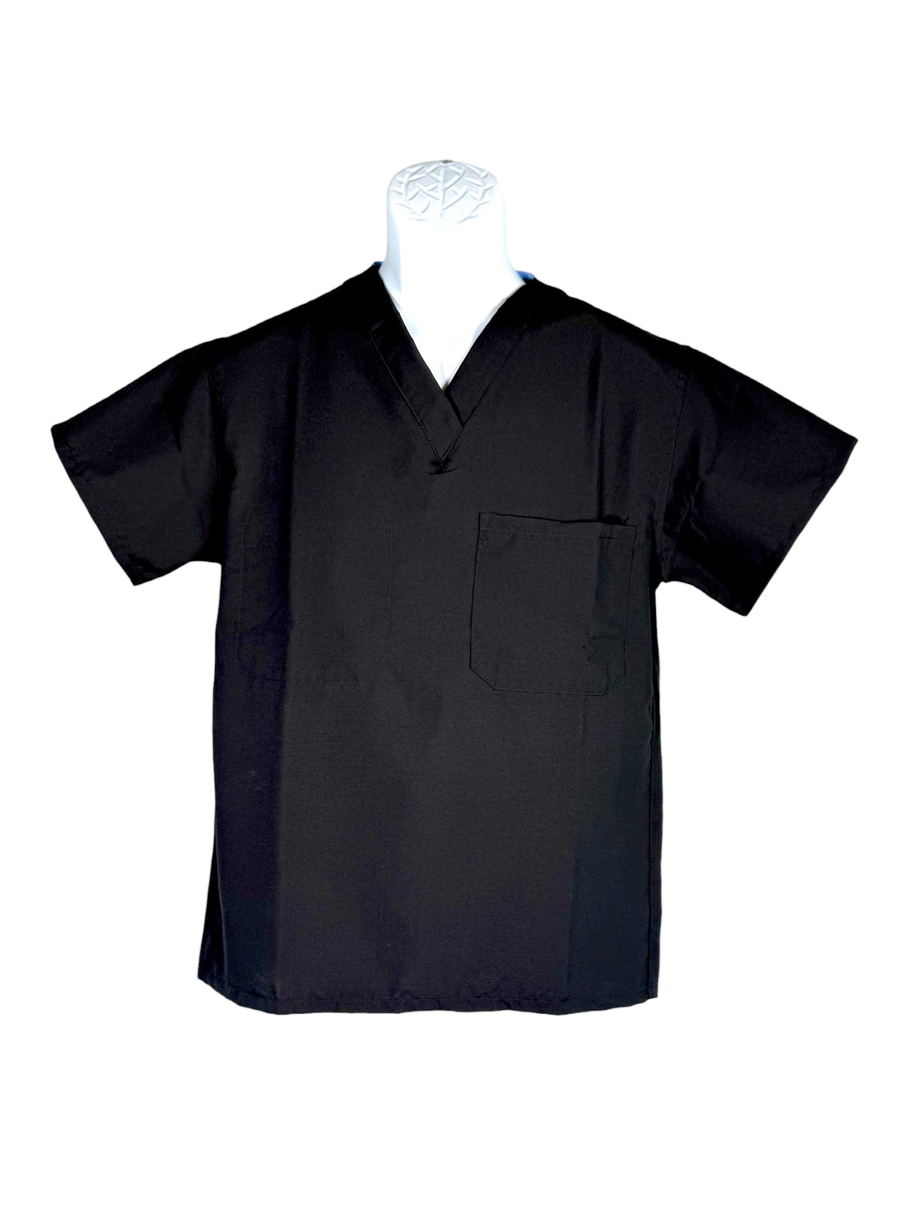 Unisex Reversible Scrub Top, Black