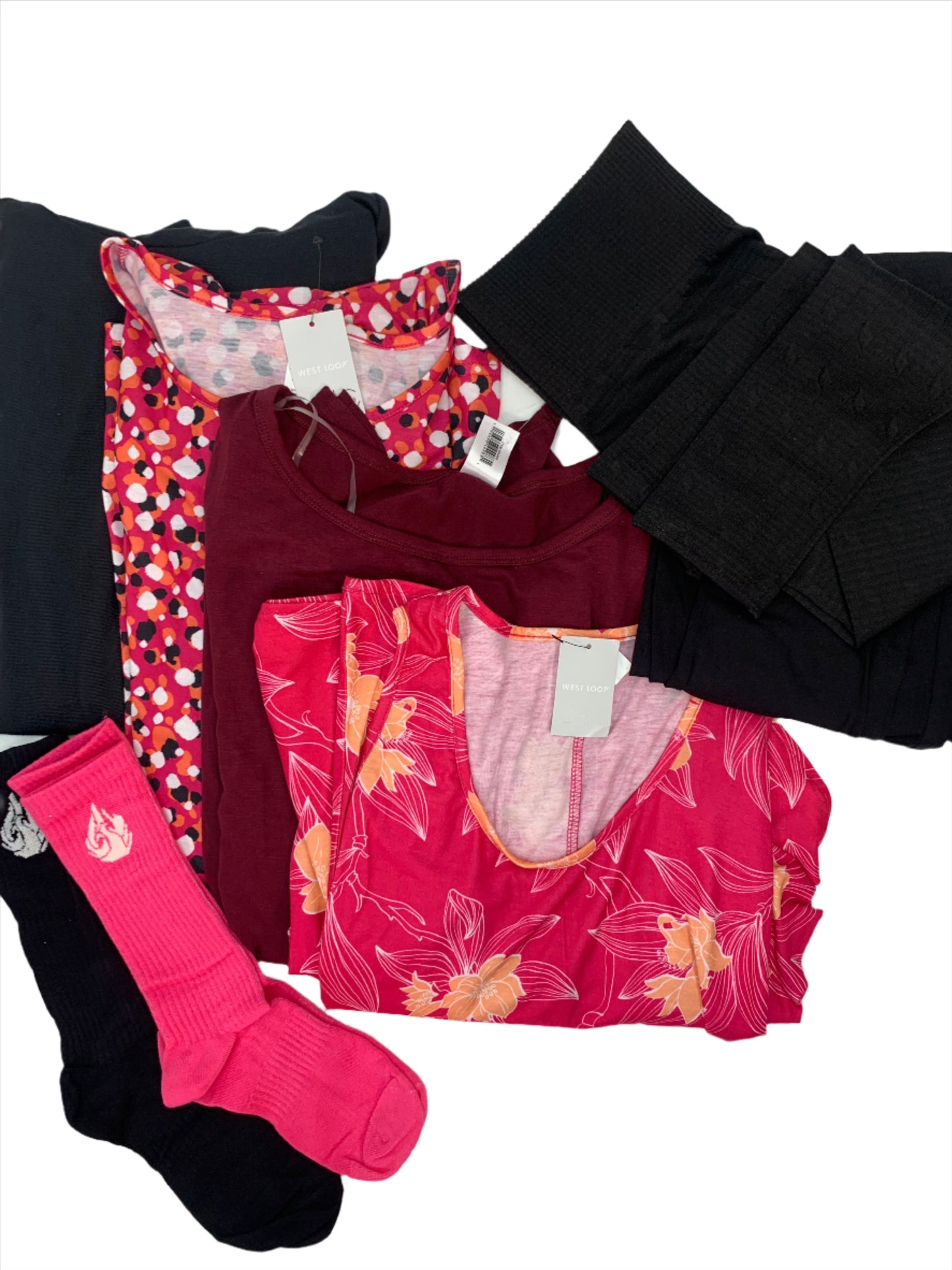 Women's Closet Kit: Includes 4 tops/dresses, 2 bottoms, 2 pairs of socks. Assorted styles and colors.