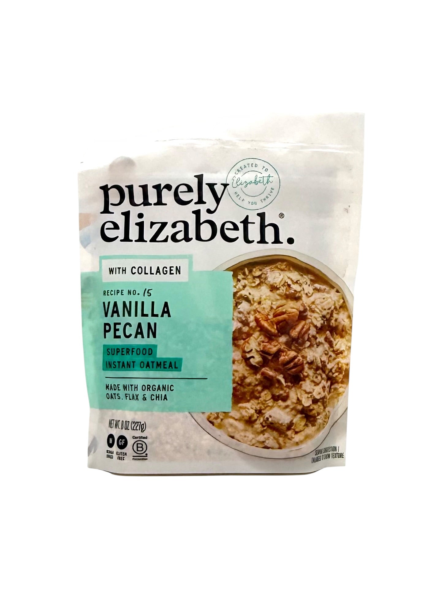 Vanilla Pecan Superfood Oatmeal, Purely Elizabeth - 8 oz. Bag, Case of 6 Bags