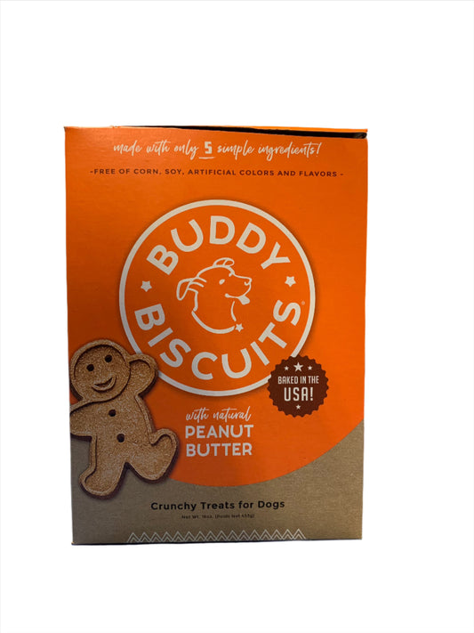 Buddy Biscuits Oven Baked Peanut Butter Dog Treats  Whole Grain  Crunchy Biscuit Dog Snacks  16 Oz
