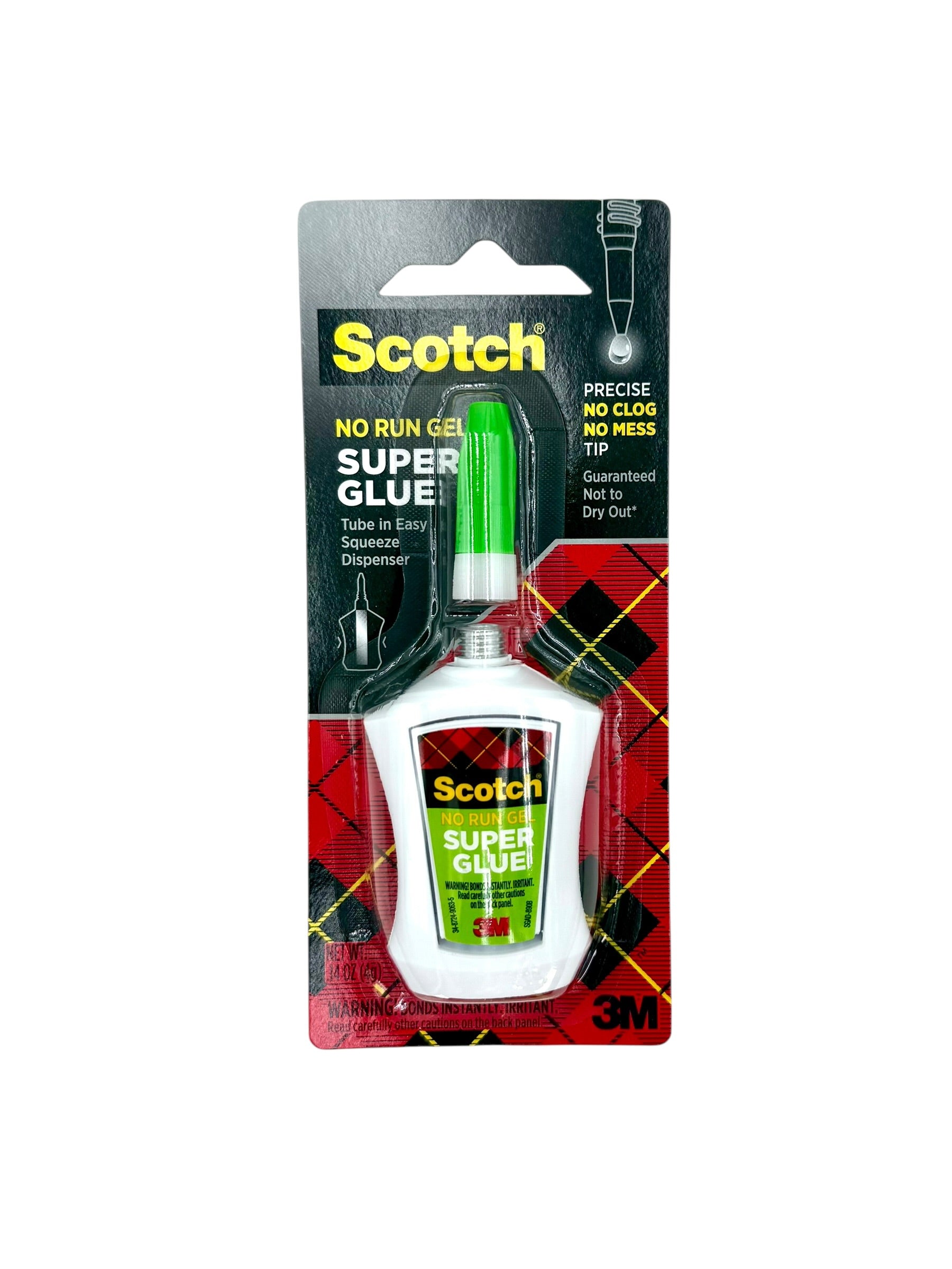Scotch No Run Gel Super Glue, .14 oz. Bottle - Pack of 6