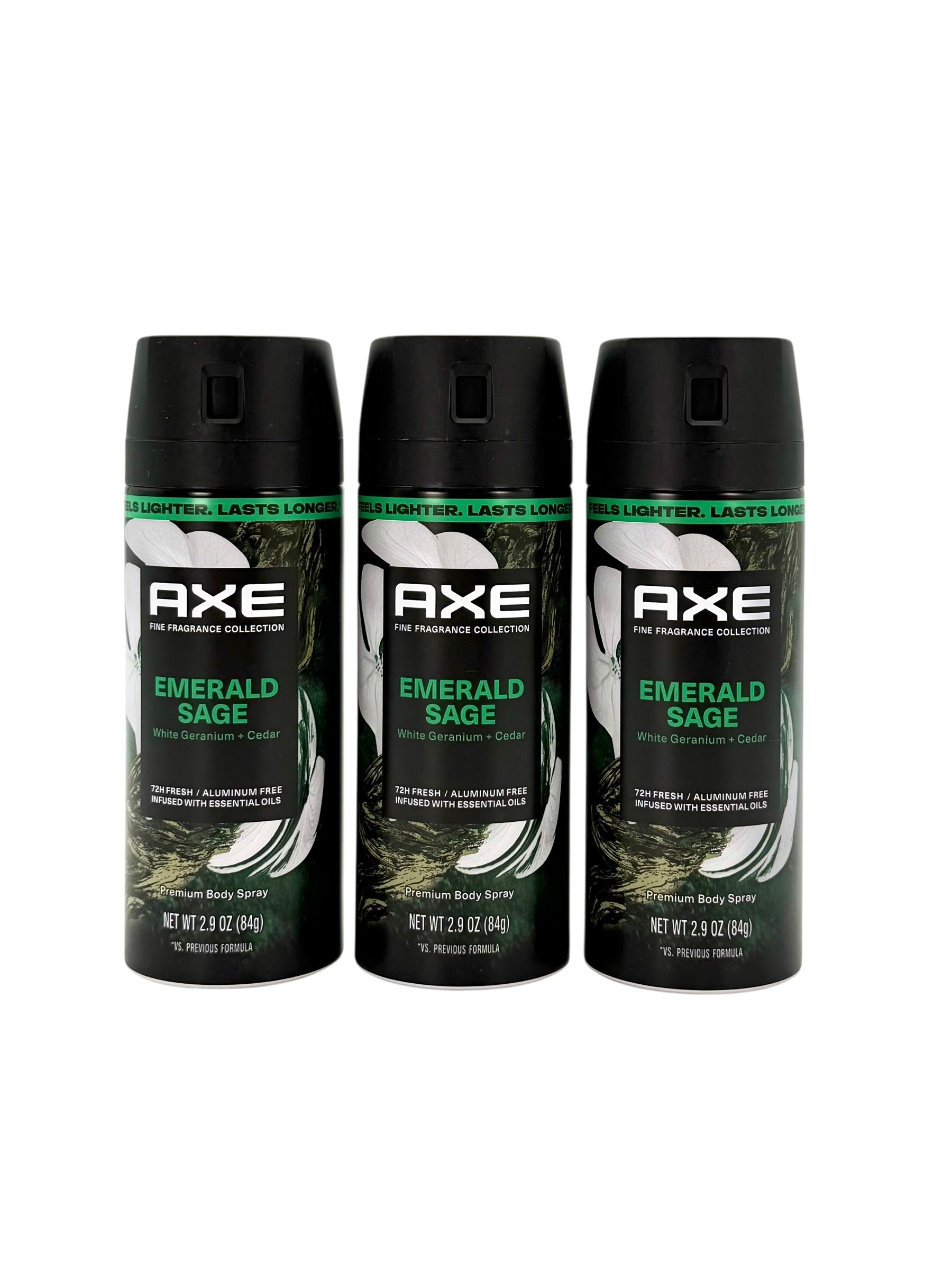Axe Emerald Sage Premium Deodorant Body Spray, 2.9 oz. - Pack of 3