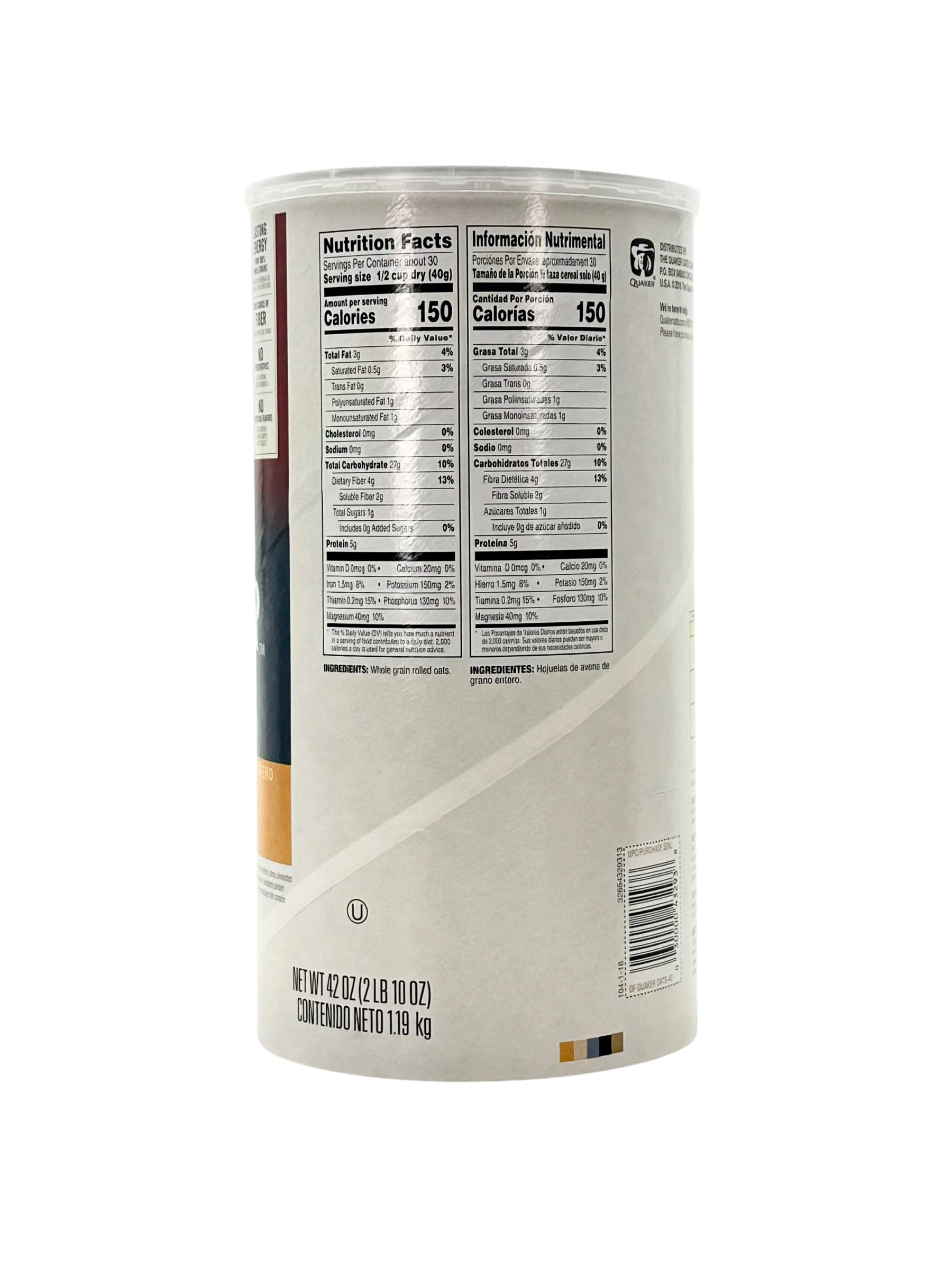 Quaker Old Fashioned Oats, 42 oz. Cannister