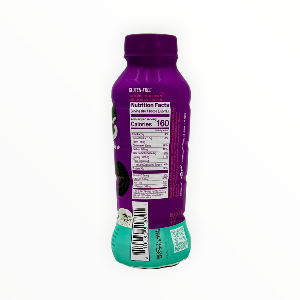 Alani Protein Shake, Cookies & Cream - 12 oz. Bottle, Case of 12 Bottles