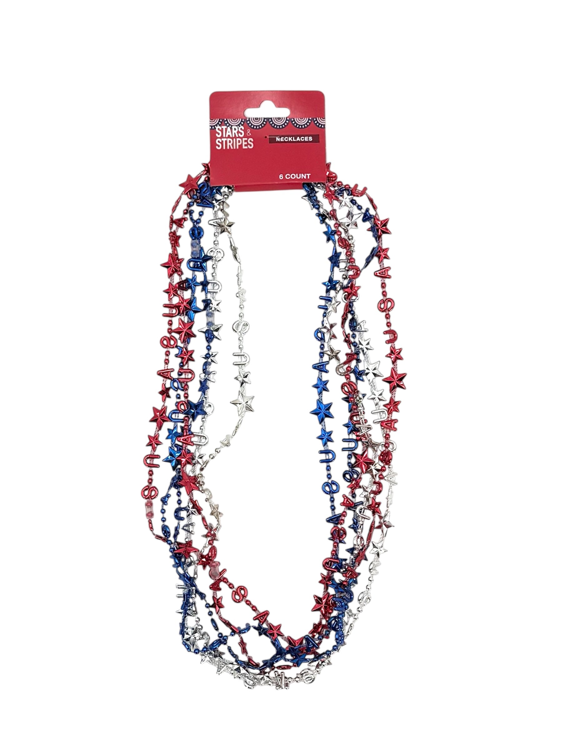 Stars & Stripes Patriotic Necklaces- Set of 6 Necklaces