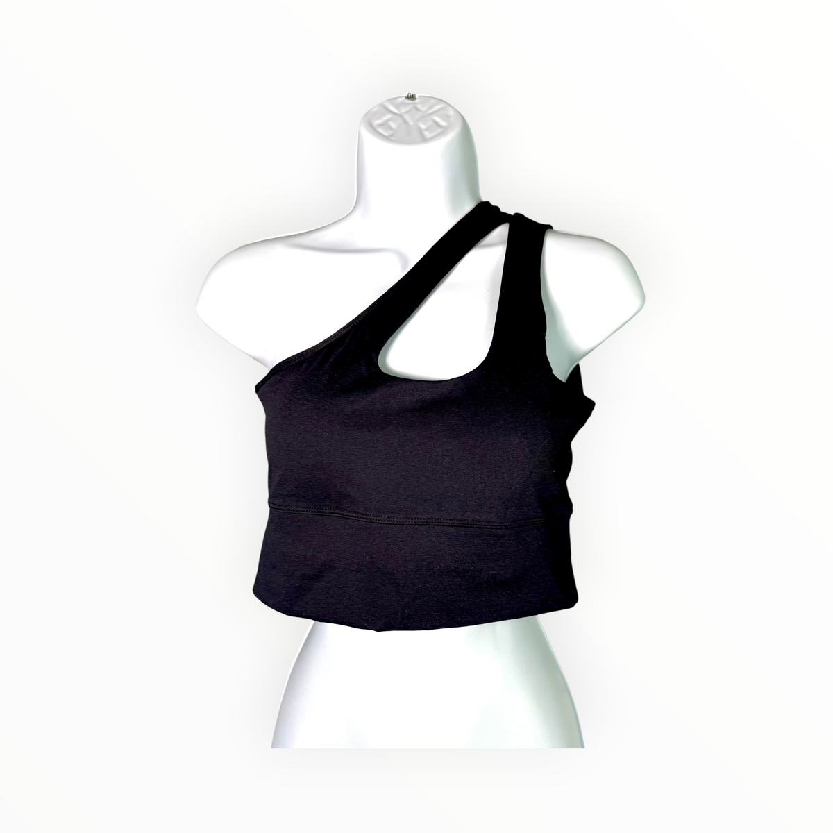 Black Asymmetrical Athletic Top - Left Double Straps, Tribe 35