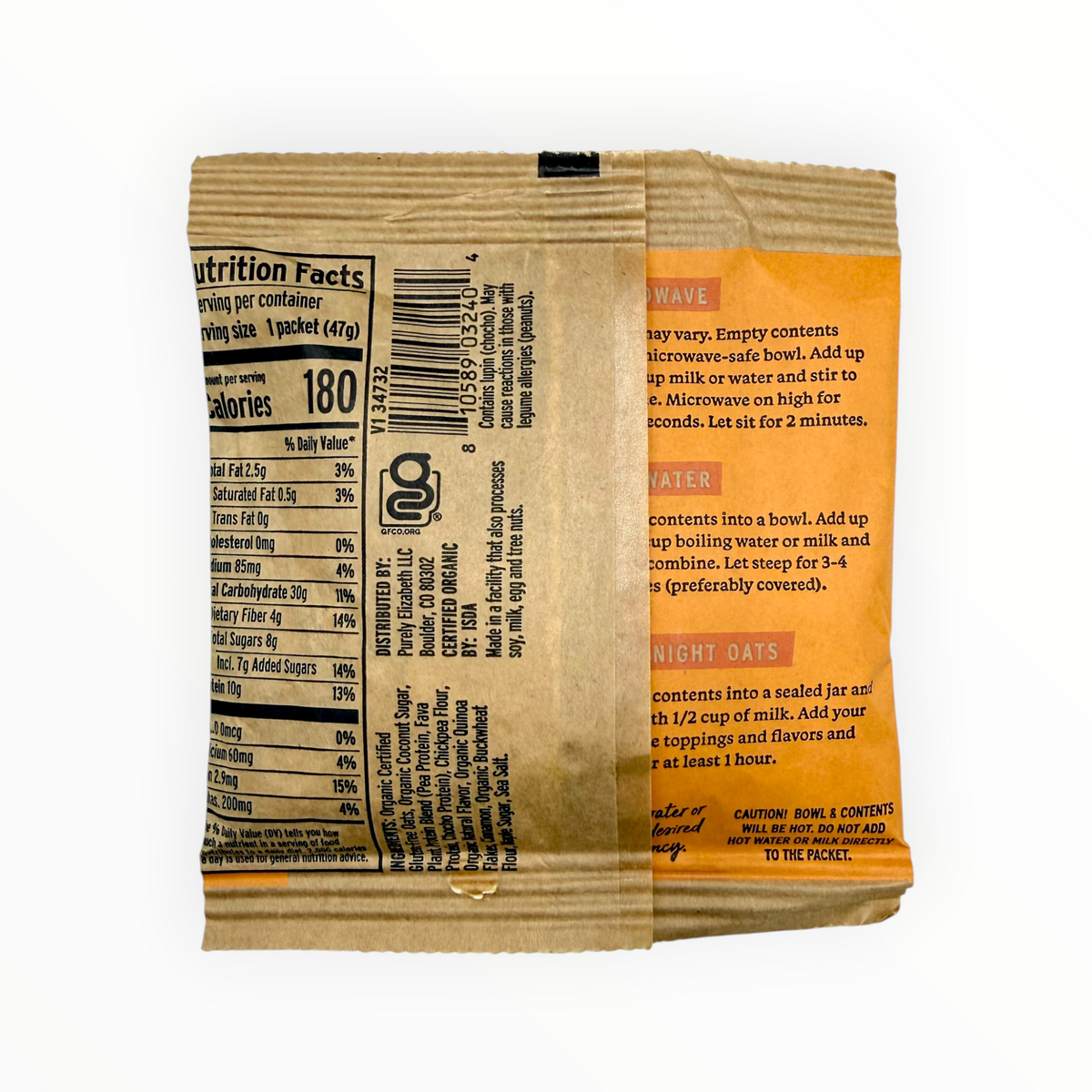 Maple Cinnamon Roll Instant Protein Oatmeal, Purely Elizabeth