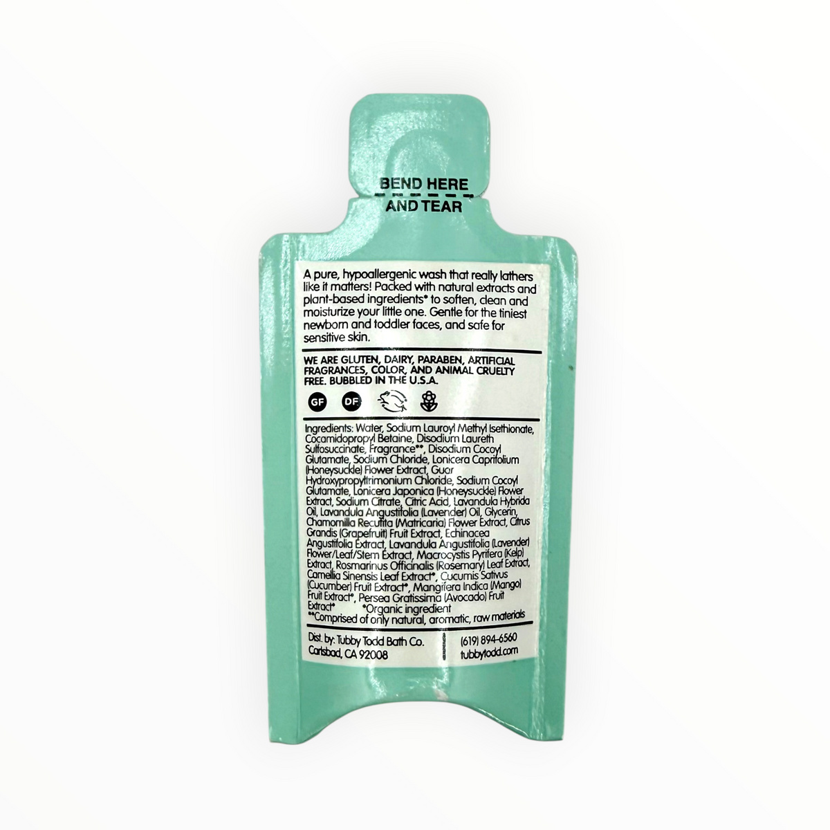 Tubby Todd Hair & Body Wash, Lavender & Rosemary - Case of Single Use Packs