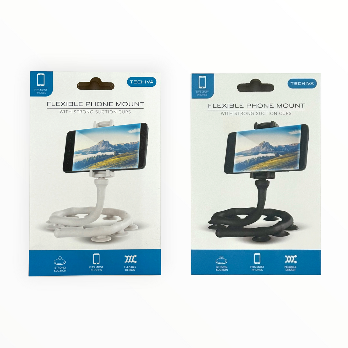 Flexible Phone Mount with Suction Cups, Techiva