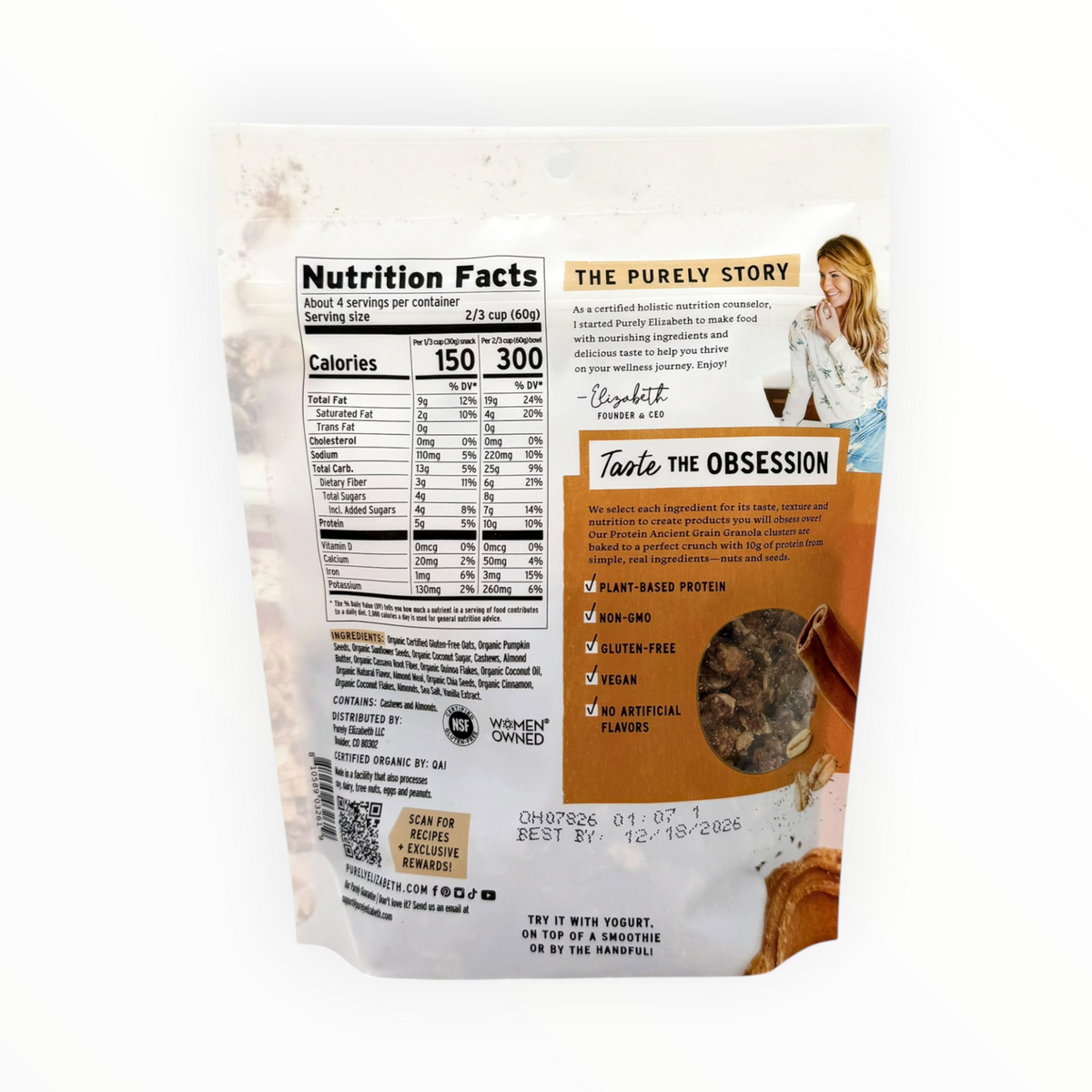 Cinnamon Toast Protein Ancient Grain Granola, Purely Elizabeth