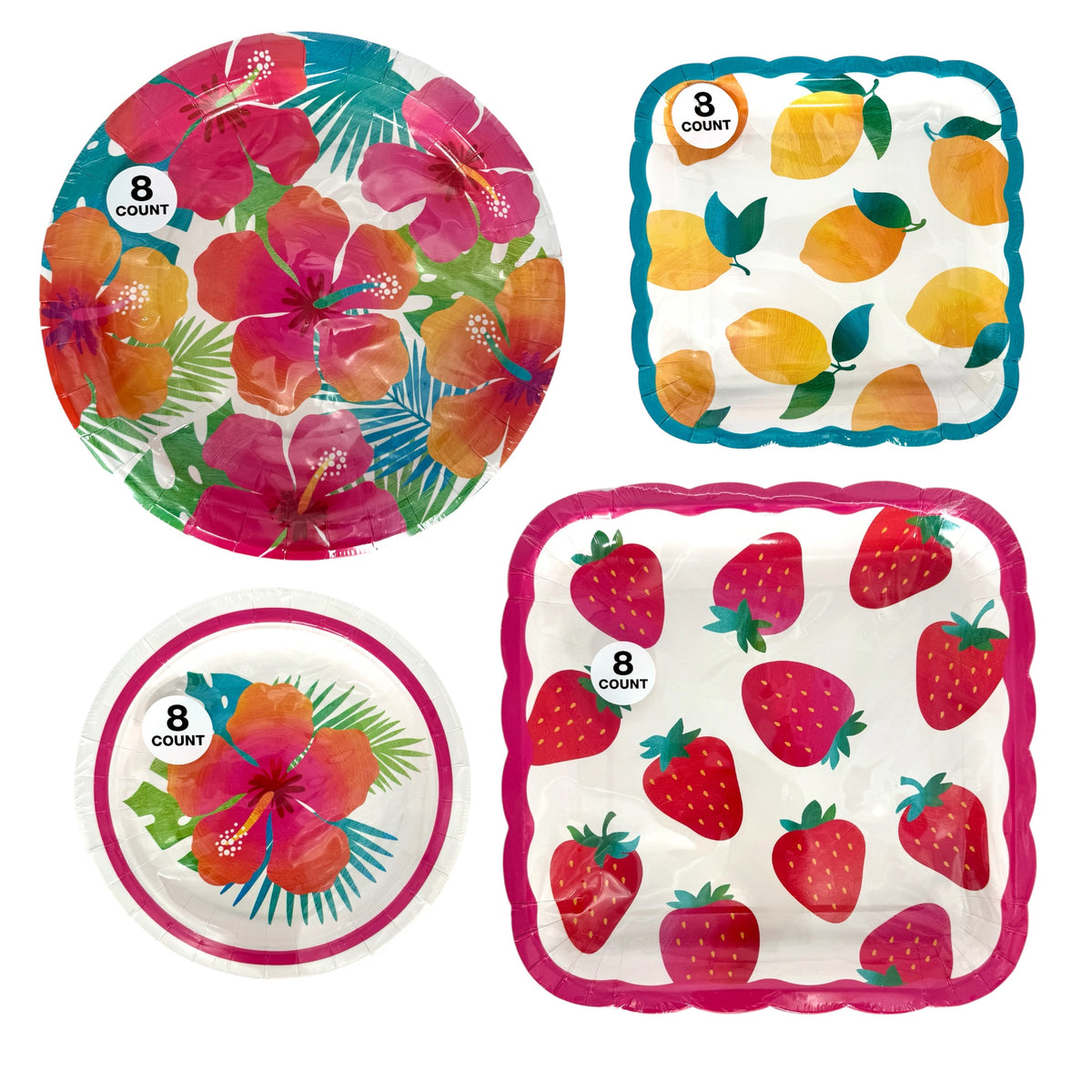 Decorative Paper Plates, Pack of 8