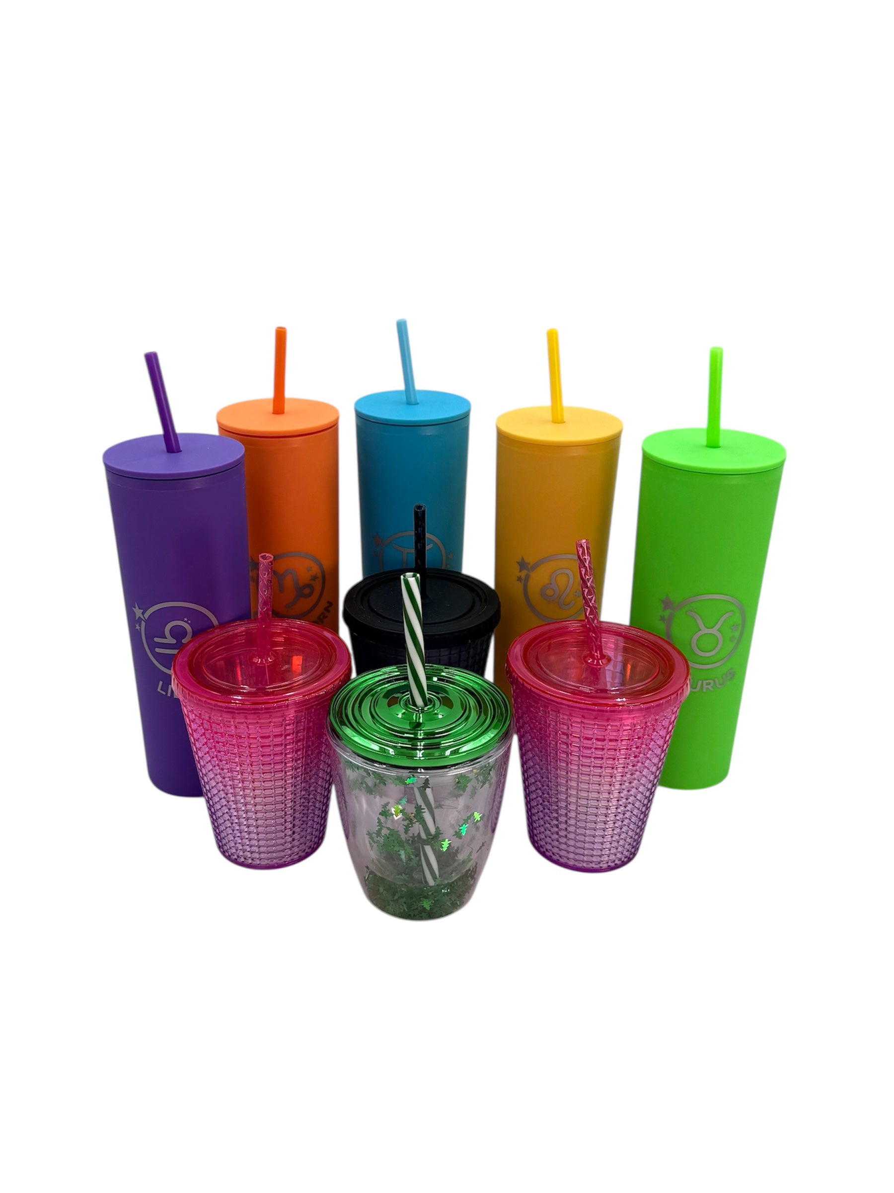 Water Bottles with Straws - Assorted Box