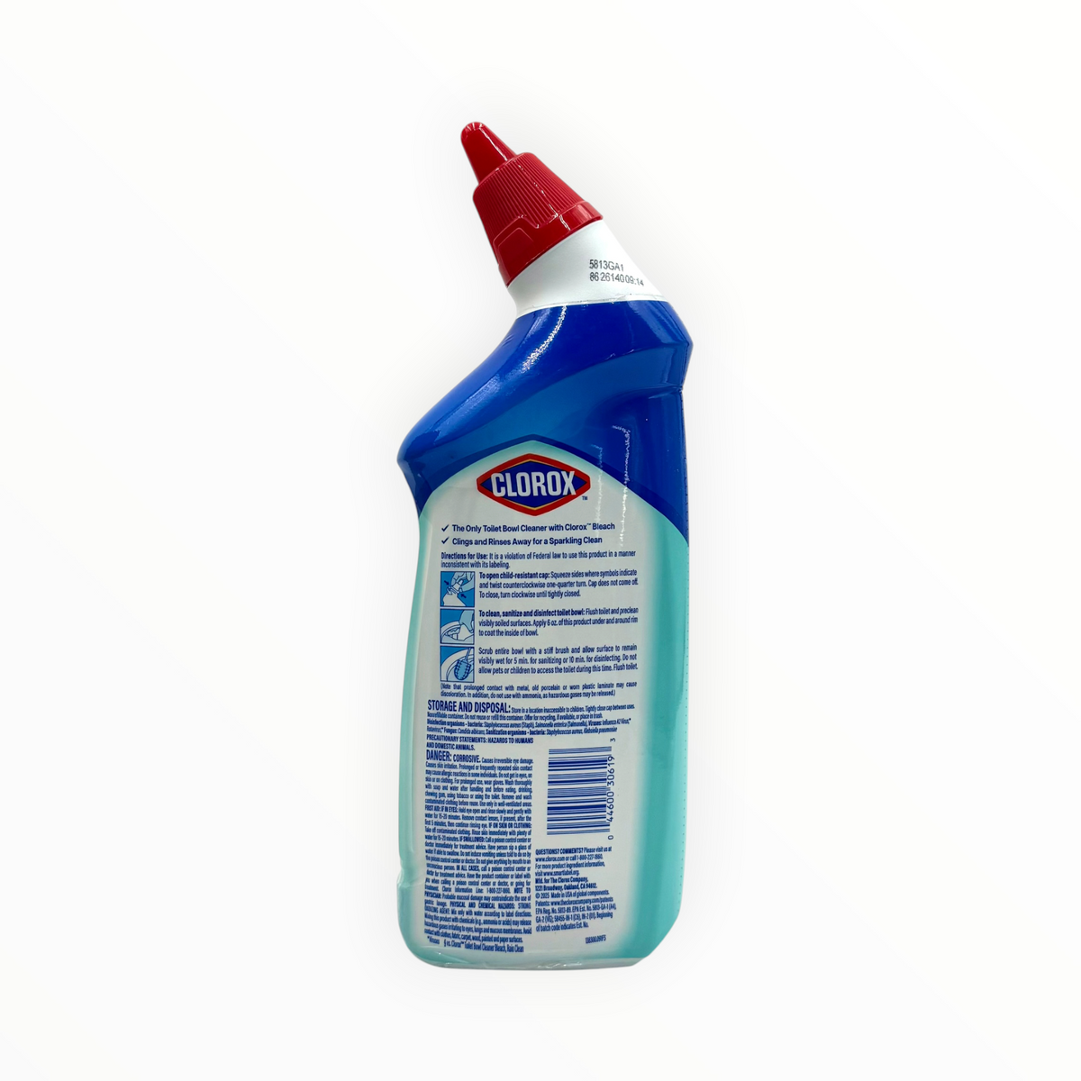 Clorox Clinging Bleach Gel Toilet Bowl Cleaner - 24 oz. Bottle, Case of 6 Bottles