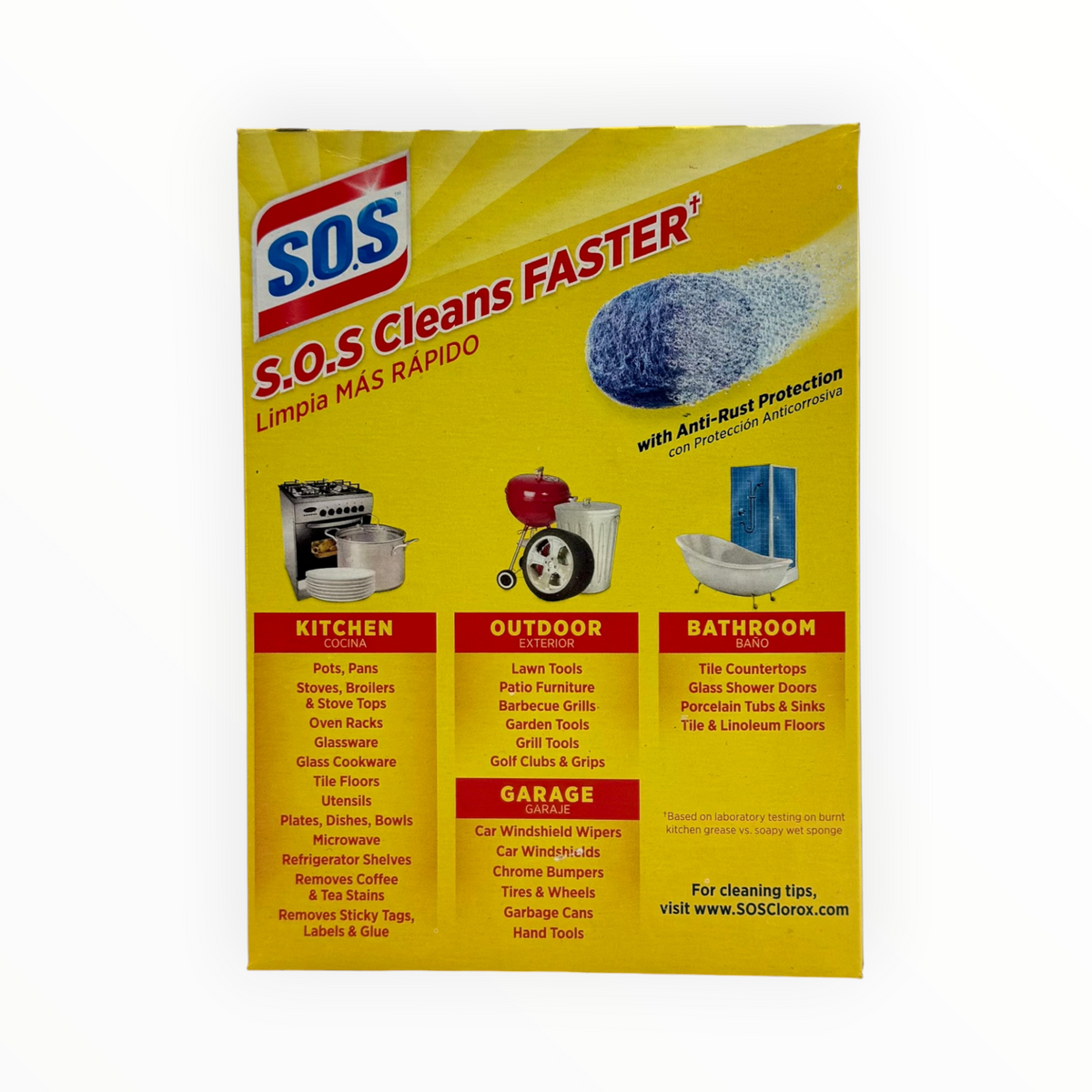S.O.S. Steel Wool Pads, Box of 18 Pads - Case of 6 Boxes