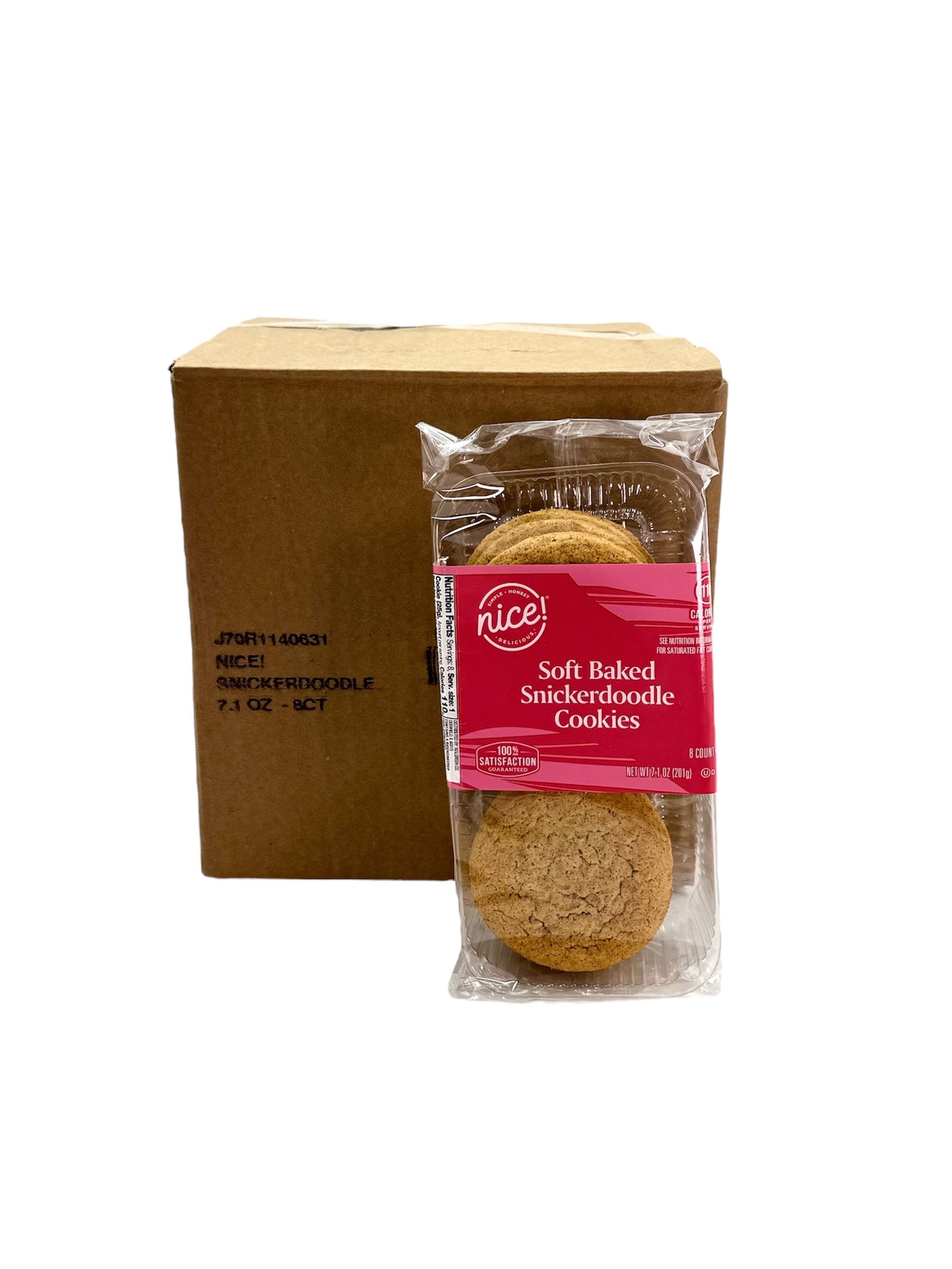 Nice! Soft Baked Snickerdoodle Cookies. 7.1 oz. Package, Case of 8 Packages