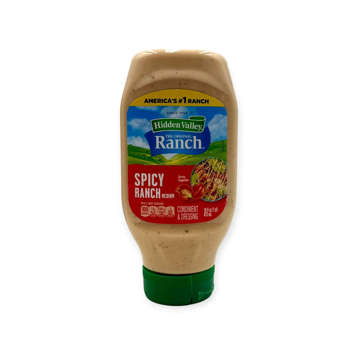 Hidden Valley Spicy Ranch Condiment & Dressing - 16 oz. Bottle, Case of 6 Bottles