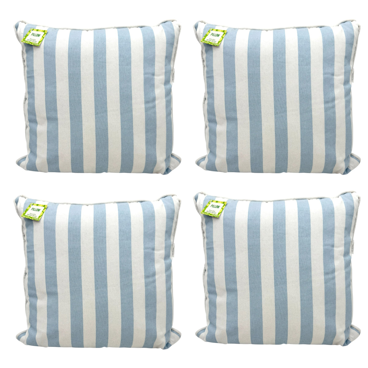 Throw Pillow, White & Blue Striped - Case of 4 Pillows