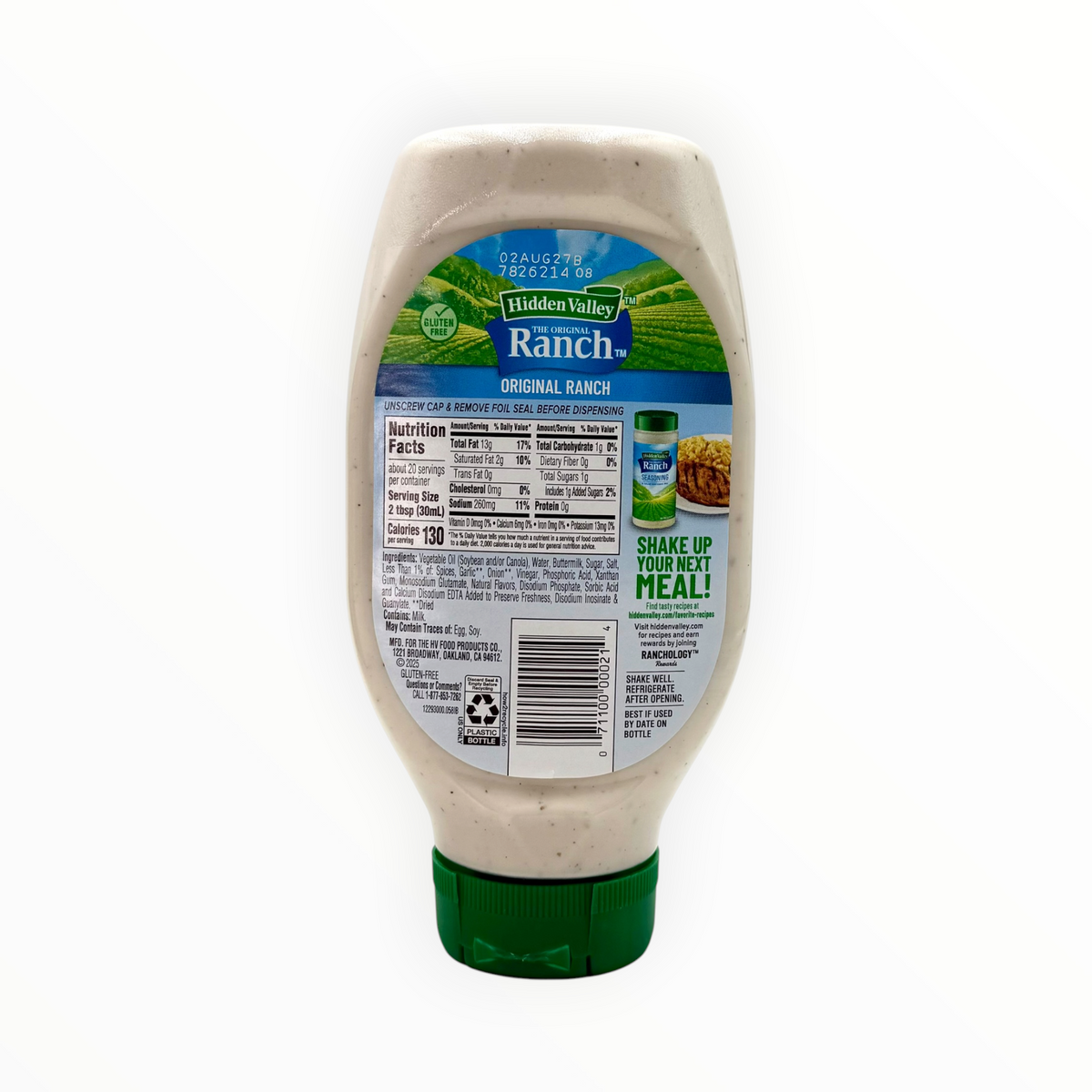 Hidden Valley Original Ranch Condiment & Dressing - 20 oz. Bottle, Case of 6 Bottles