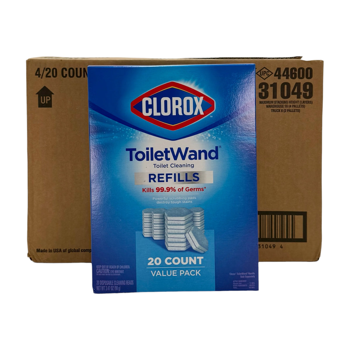 Clorox ToiletWand Refills - Case of 4 Boxes of 20