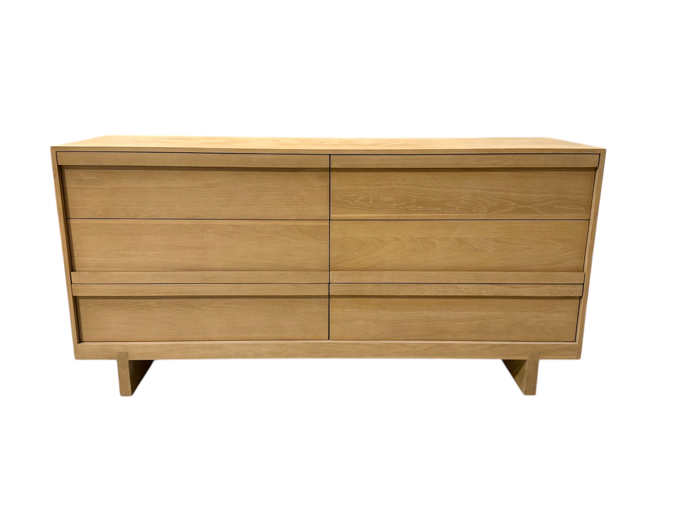 Full Size Light Oak 6 Drawer Dresser