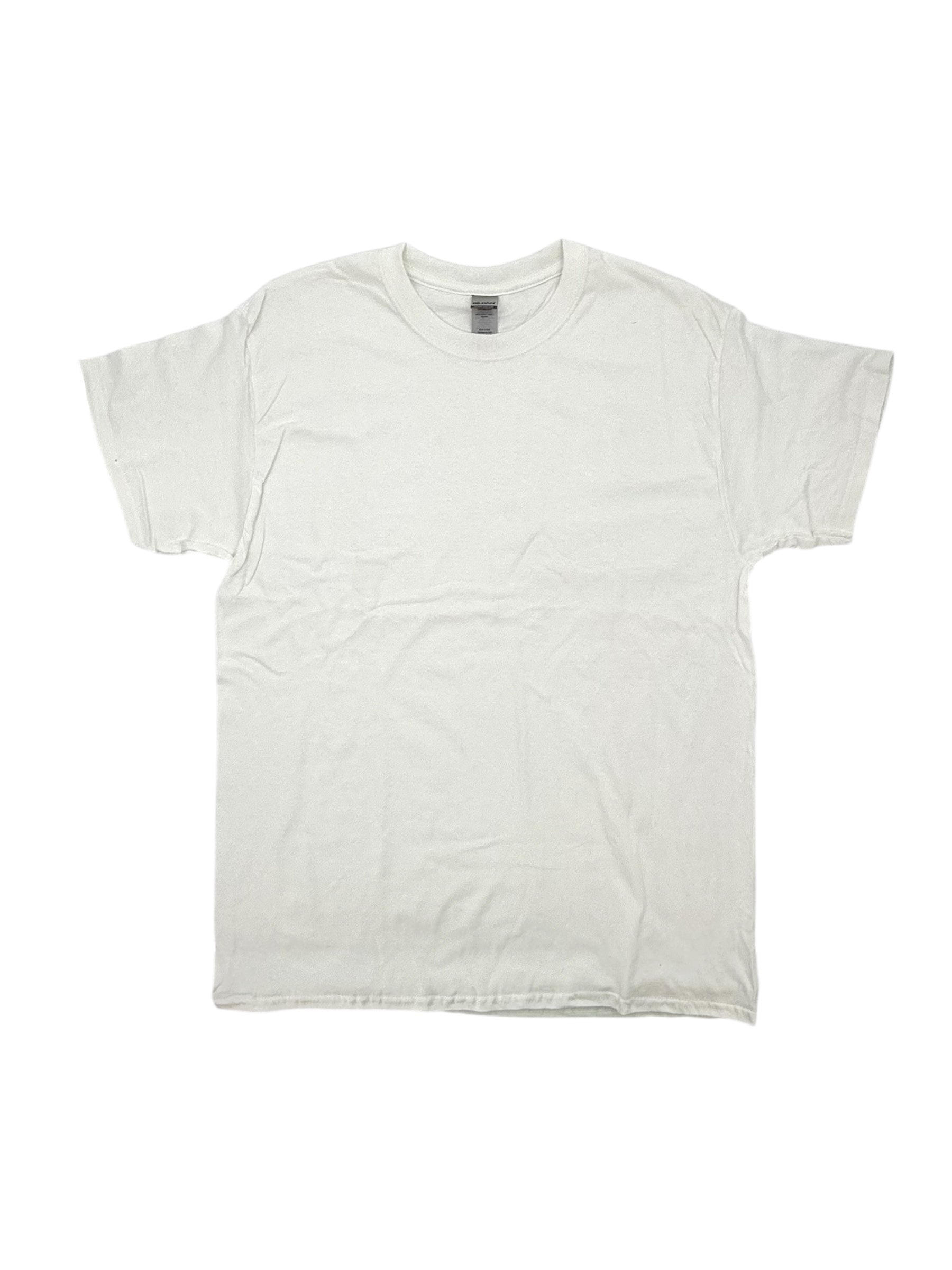 White Cotton T-Shirt, Gildan, Size Large