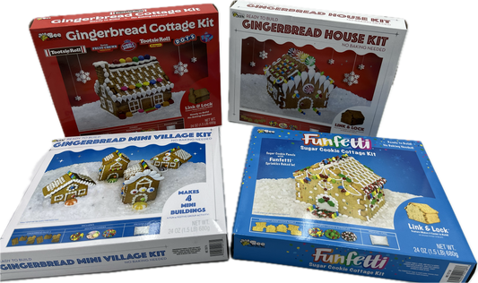 Gingerbread Cottage Kits- Box of 11 assorted types
