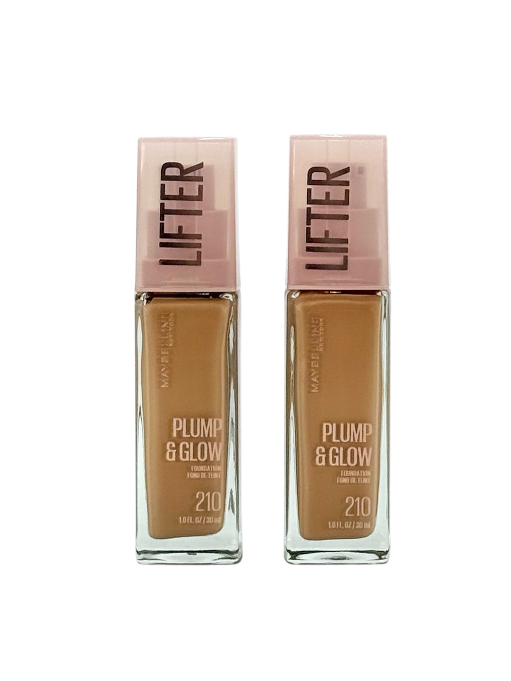 Maybelline Lifter Plump & Glow Foundation, 1.0 fl. oz. Bottle, Pack of 2