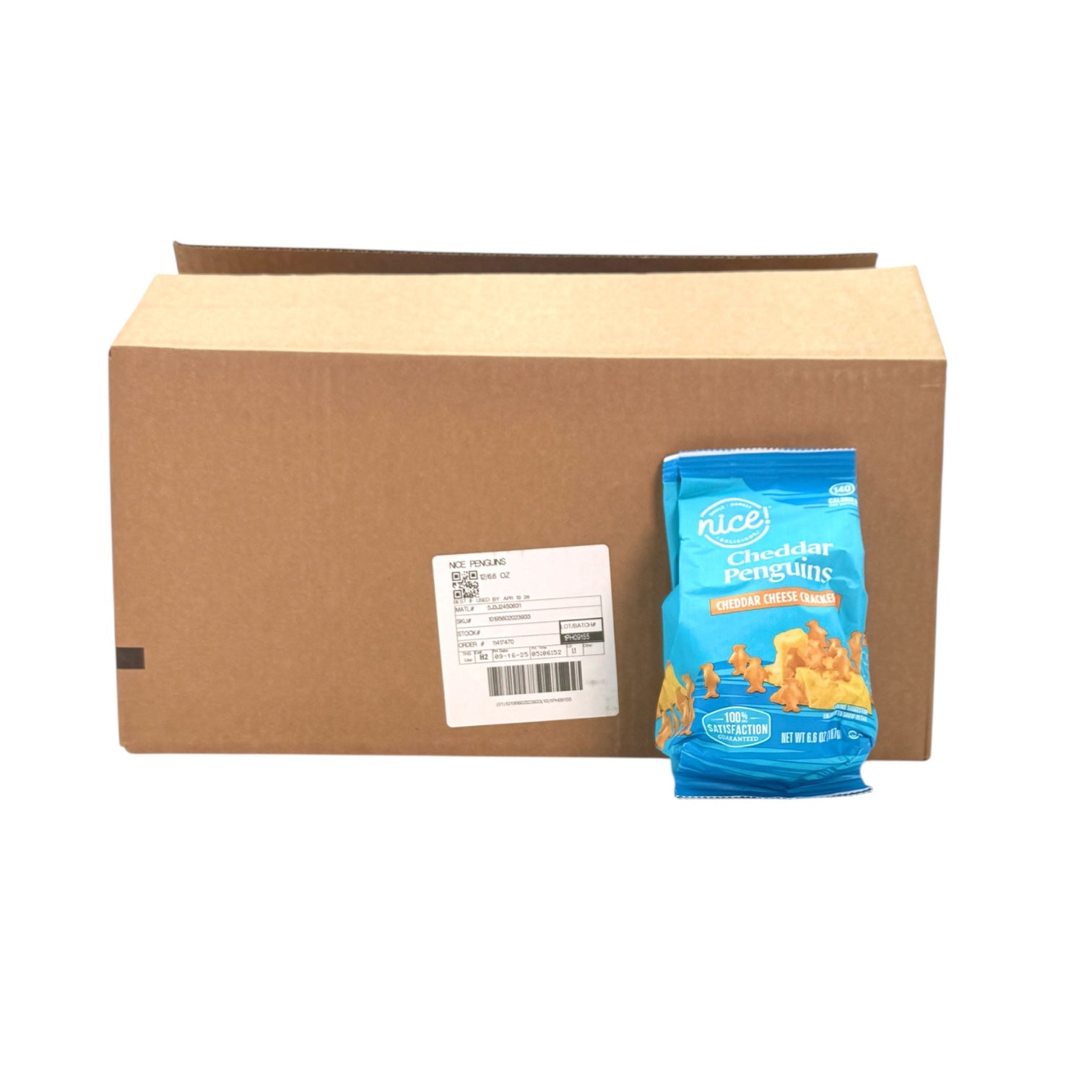 Nice! Cheddar Penguins, 6.6 oz. Bag, Case of 12 Bags