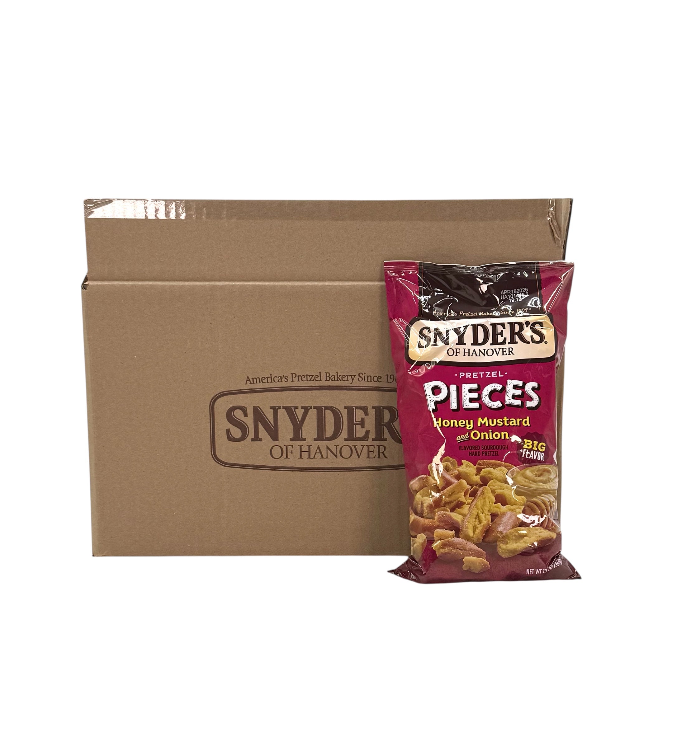 Snyder's Pretzel Pieces, Honey Mustard and Onion, 13 oz. Bag, Case of 6 Bags