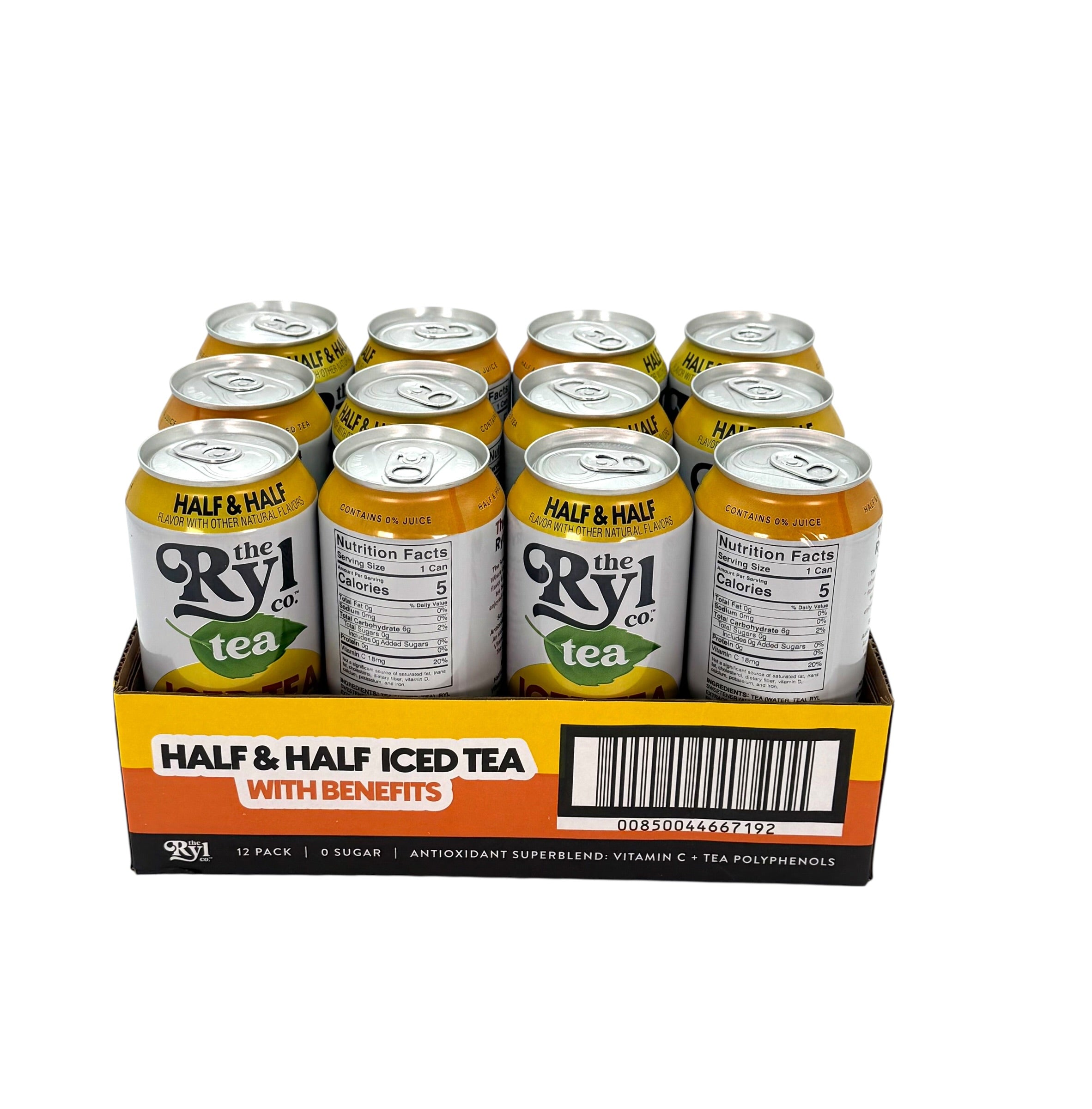 Ryl Half & Half Iced Tea, 16 oz. Can, Case of 12 Cans
