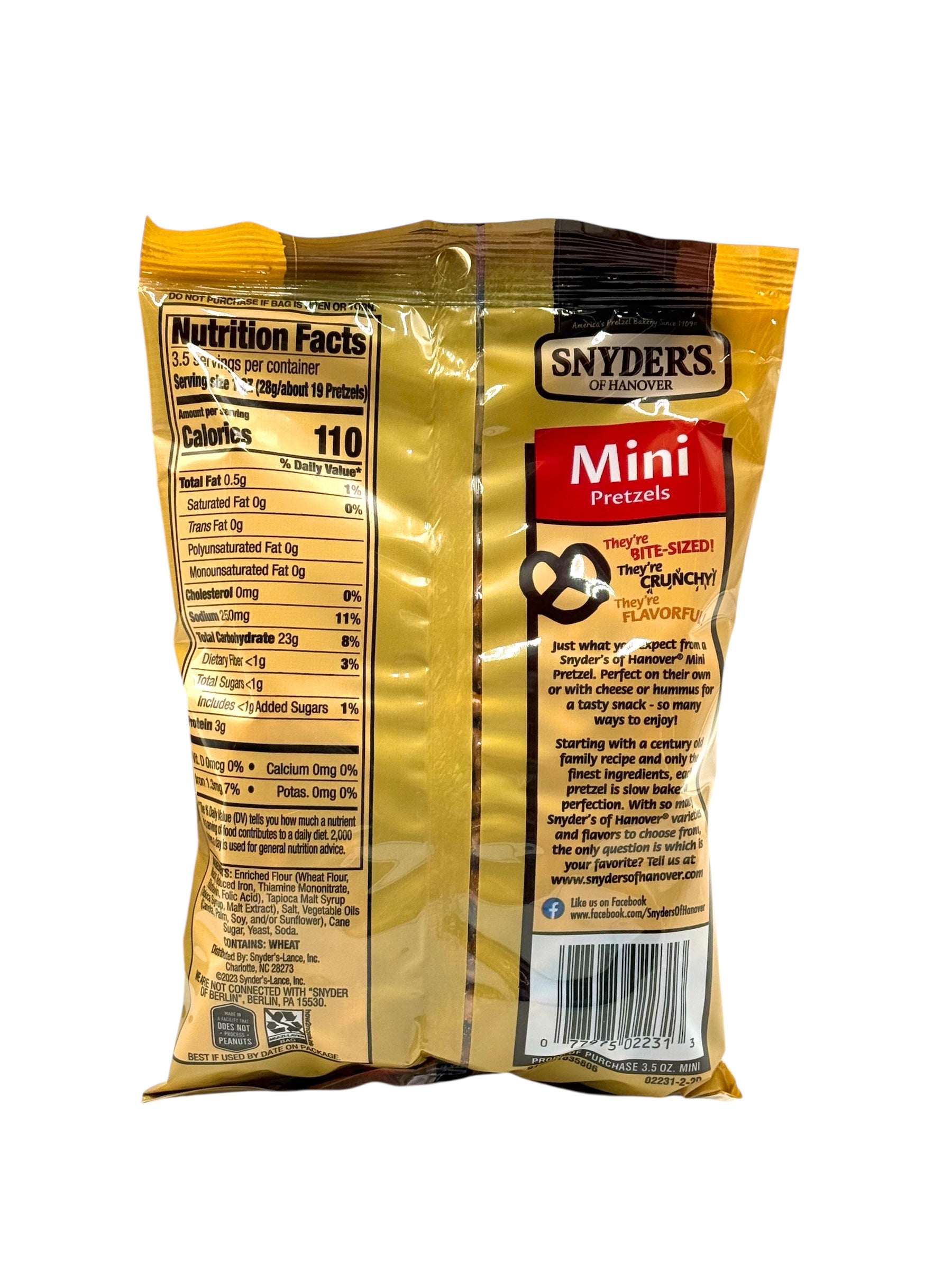 Snyder's Mini Pretzels, 3.5 oz. Bag, Case of 8 Bags