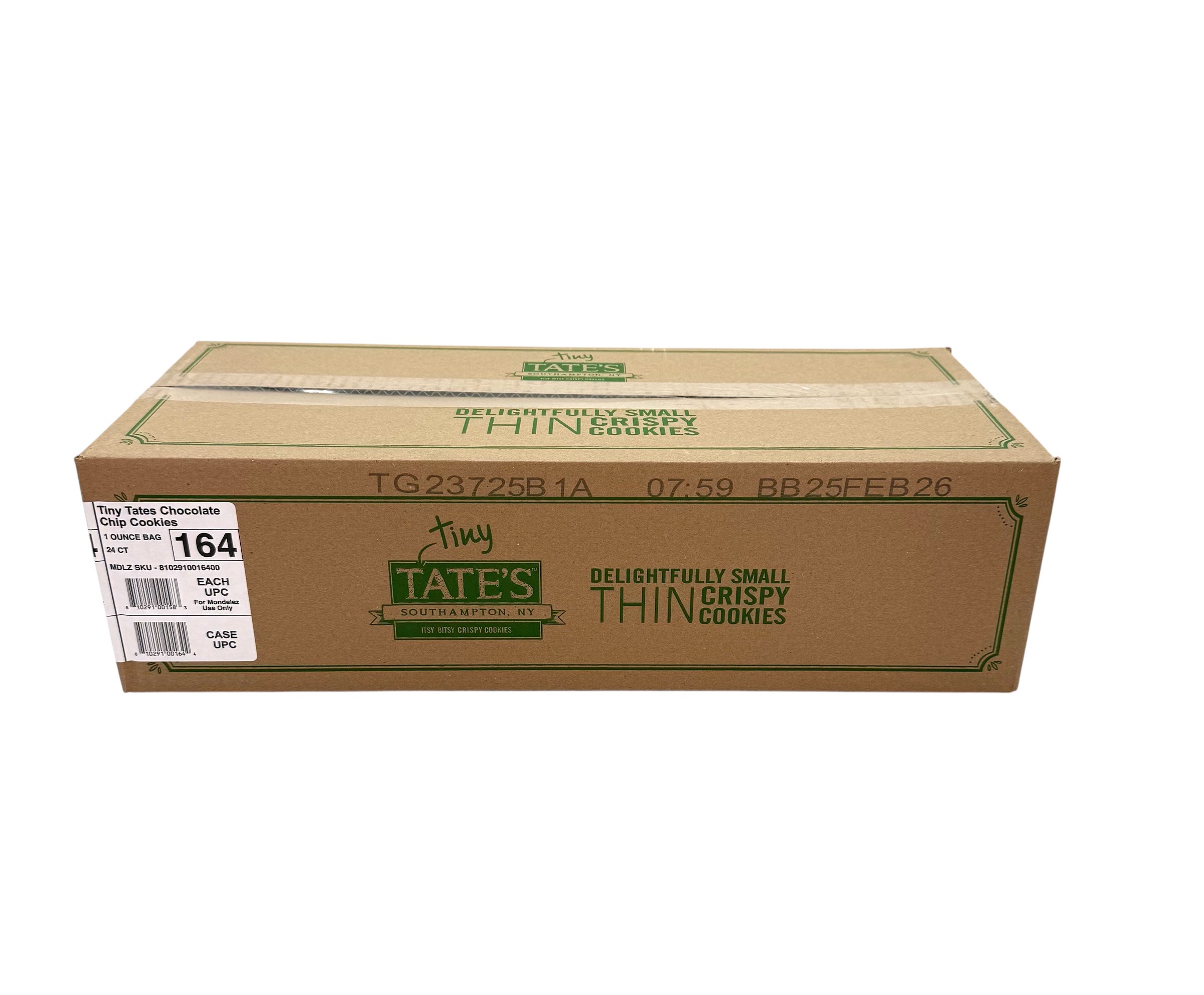 Tiny Tate's Itsy Bitsy Crispy Chocolate Chip Cookies, 1 oz. Bag, Case of 24 Bags