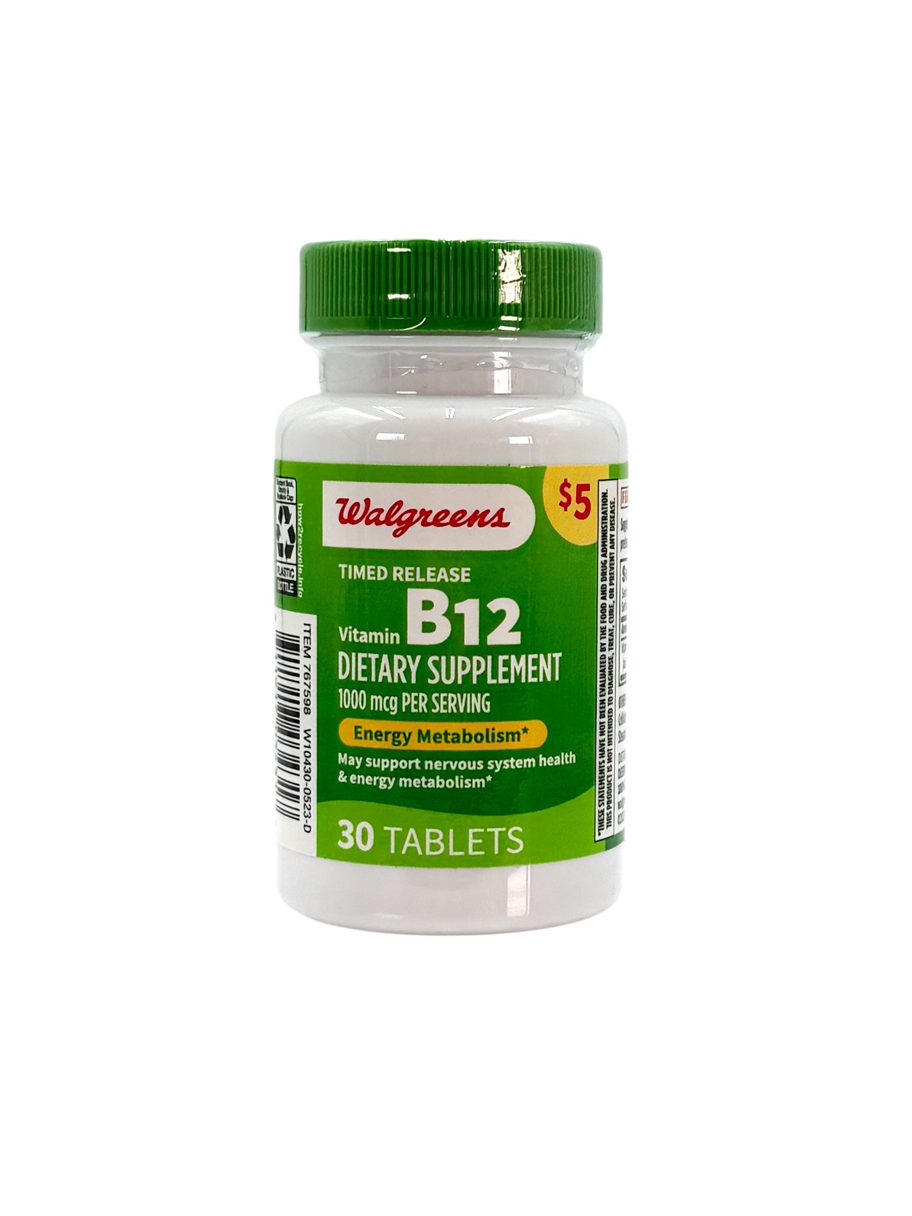 Vitamin B12, 1000 mcg - Bottle of 30 Tablets
