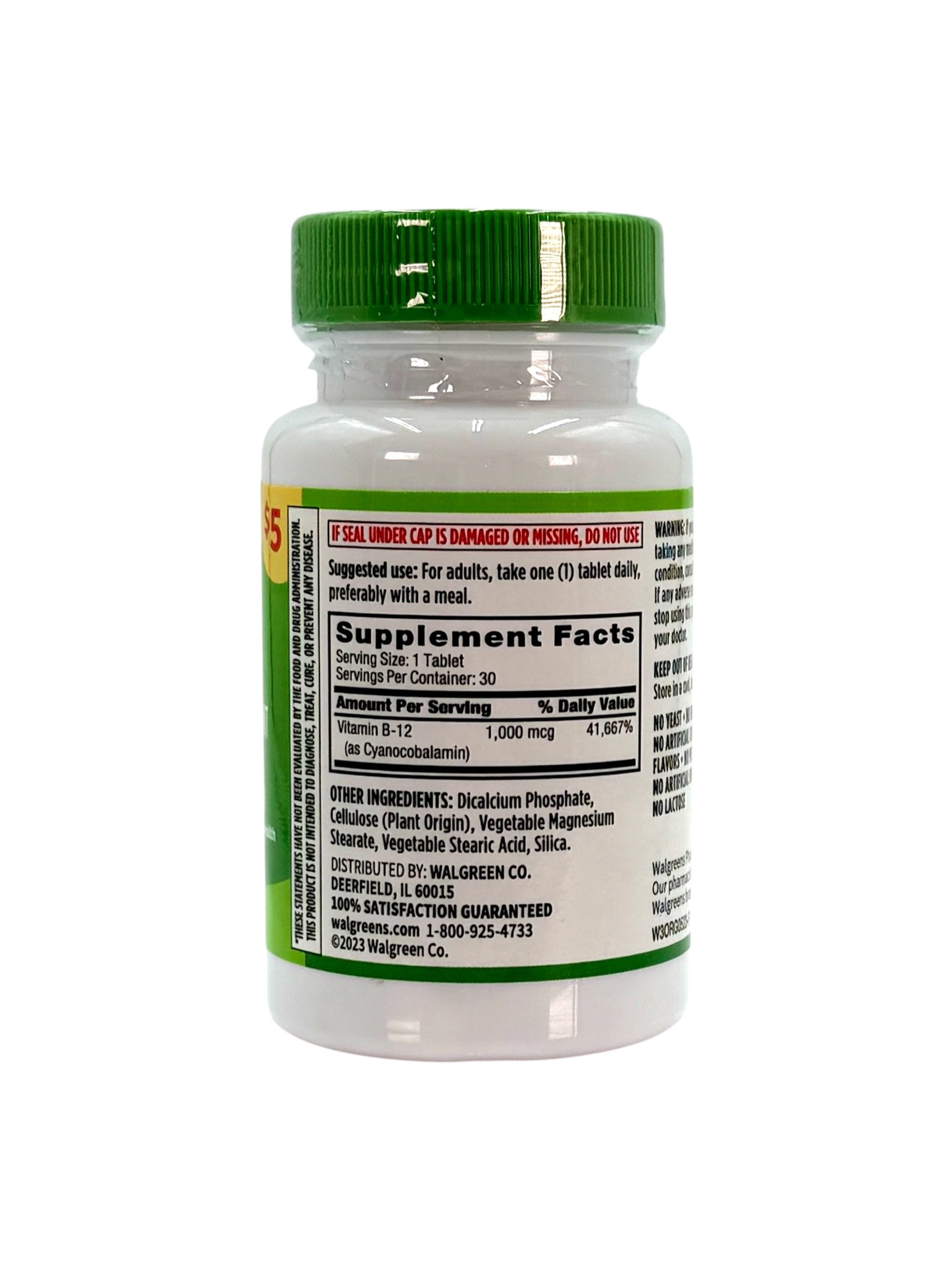 Vitamin B12, 1000 mcg - Bottle of 30 Tablets