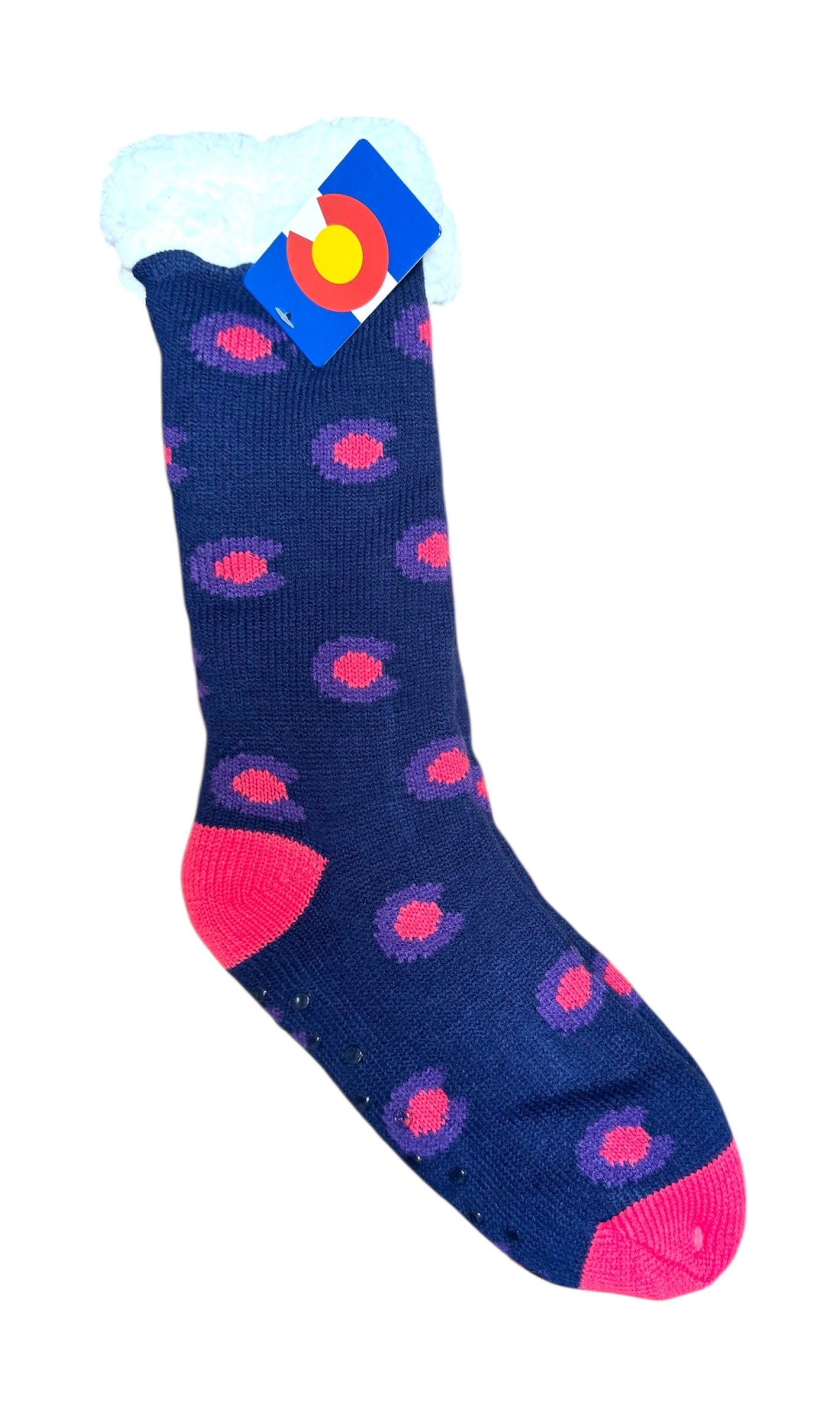 Adult Sherpa Non Slip Slipper Socks. Assorted Styles.