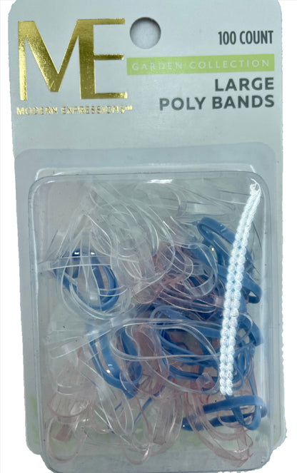 Hair Poly/Rubber Bands, Modern Expressions, 100+ per package.