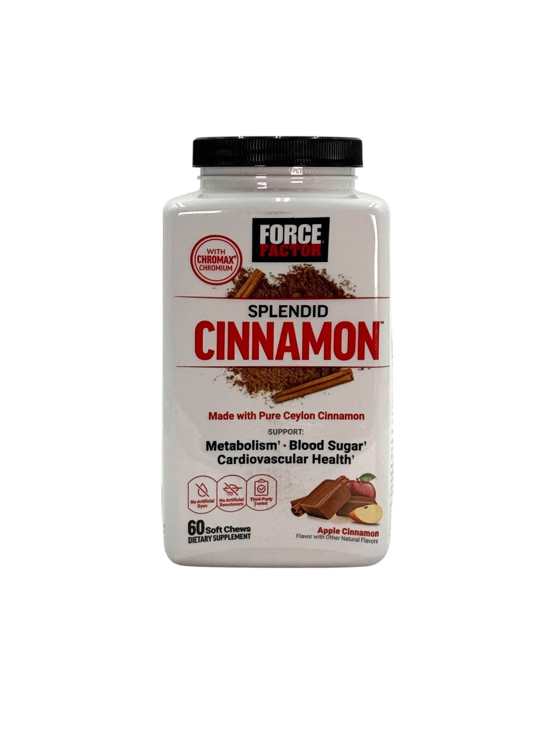 Force Factor Splendid Cinnamon Supplement - Bottle of 60 Soft Chews