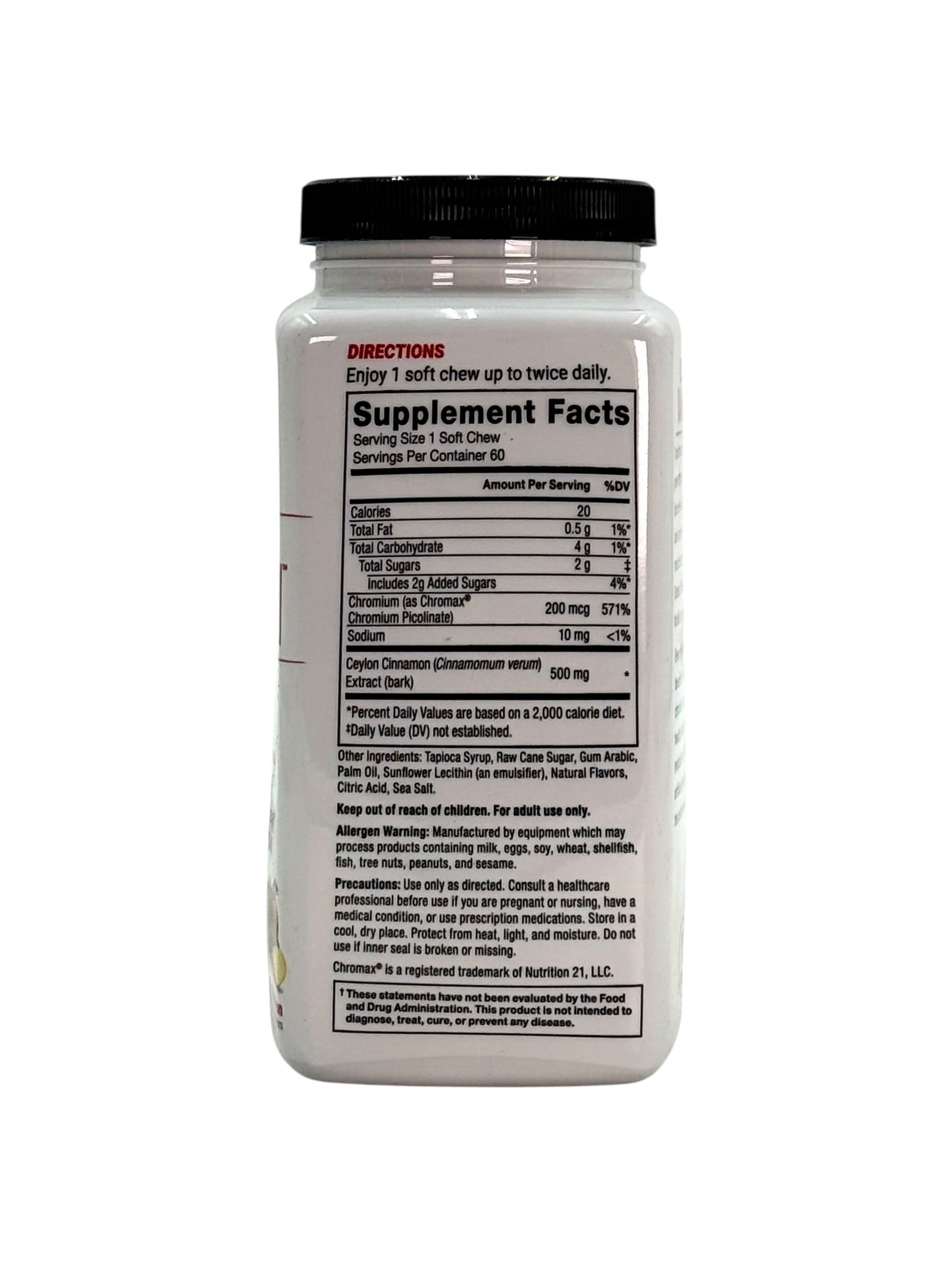 Force Factor Splendid Cinnamon Supplement - Bottle of 60 Soft Chews